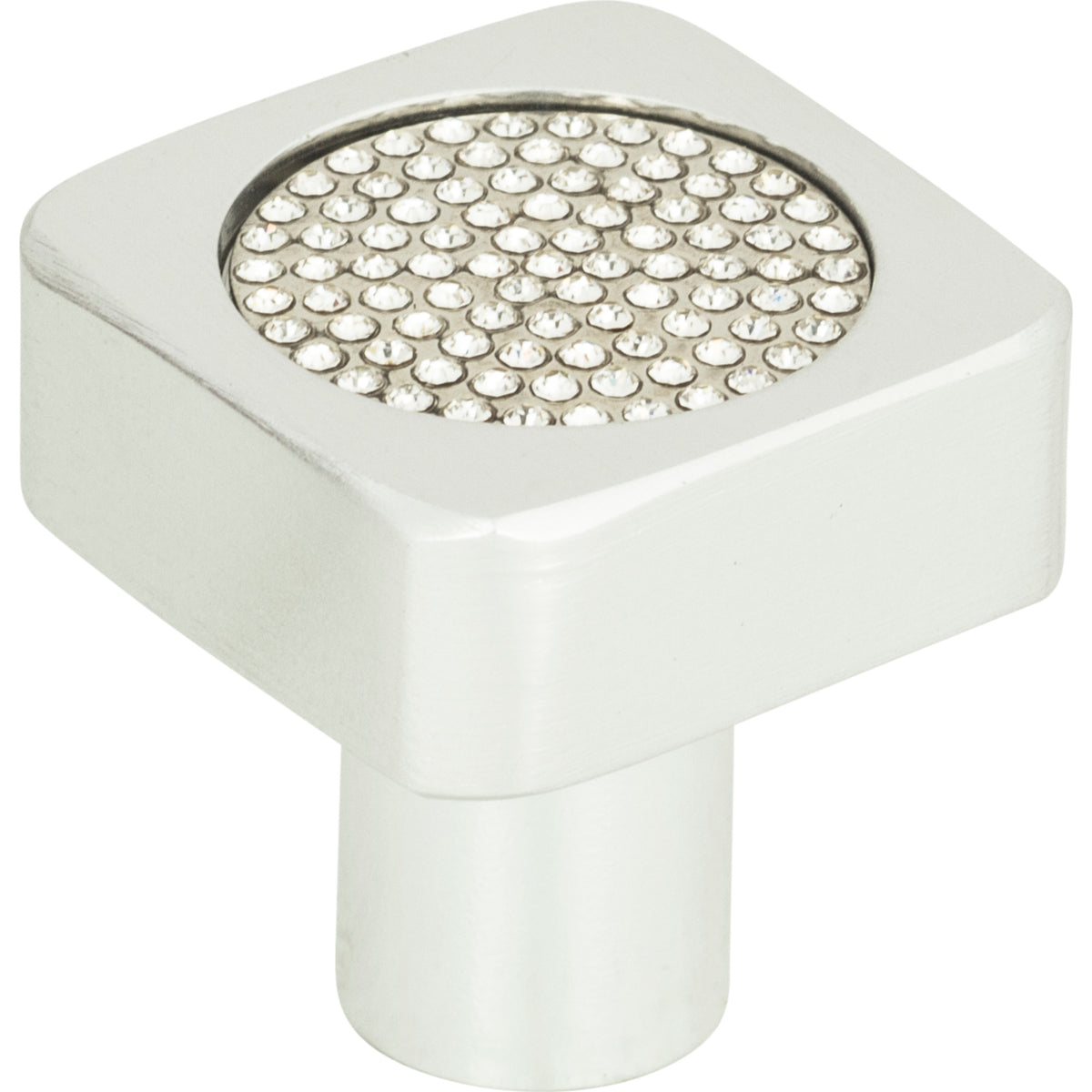 Atlas Crystal Square Inset Knob Matte Chrome / 1"