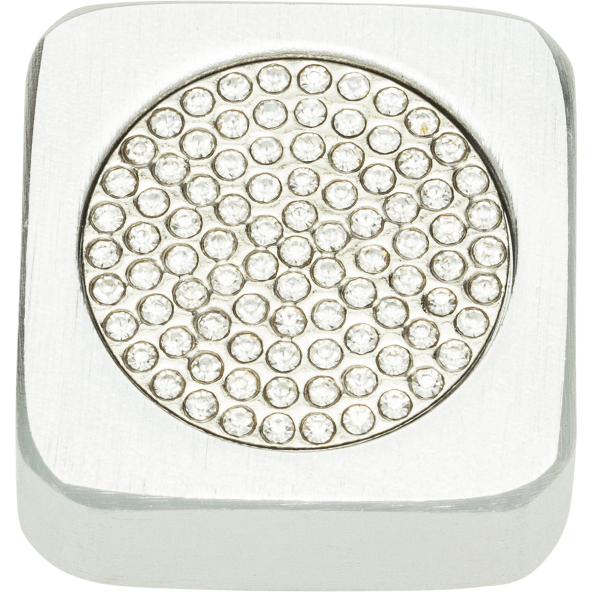 Atlas Crystal Square Inset Knob Matte Chrome / 1"