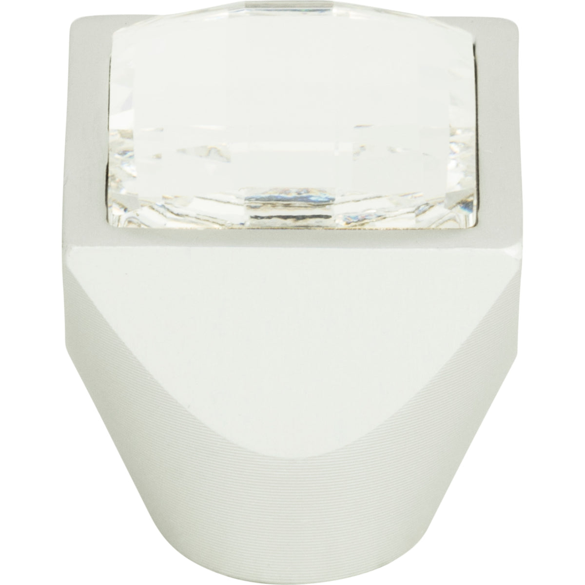 Atlas Crystal Large Square Knob Matte Chrome / 1"