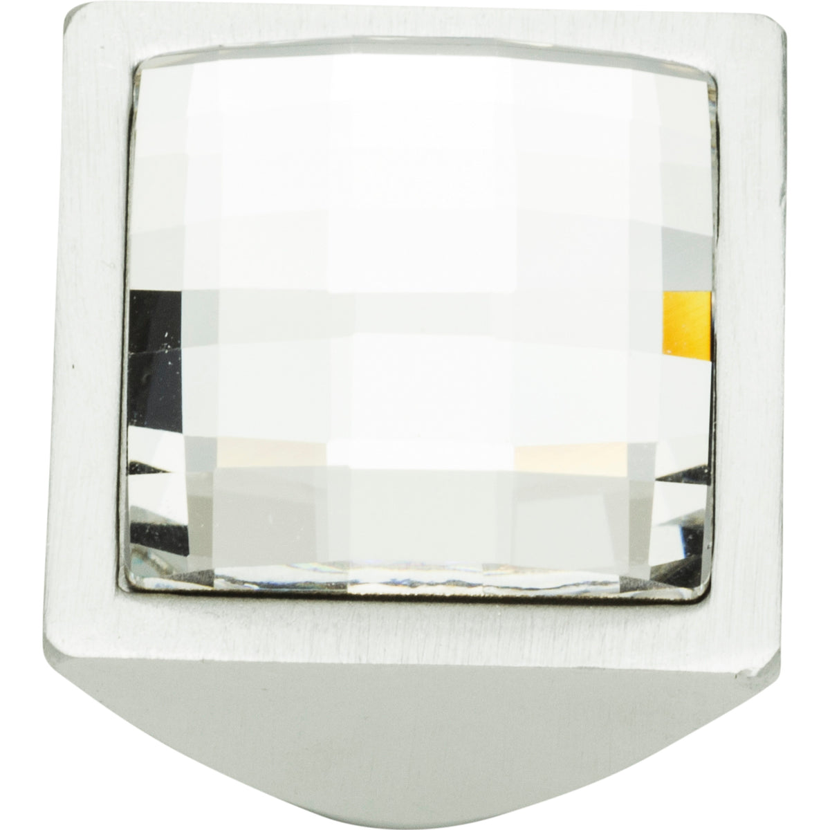 Atlas Crystal Large Square Knob Matte Chrome / 1"