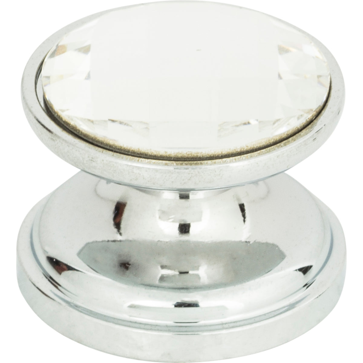Atlas Crystal Large Round Knob Polished Chrome / 7/8"