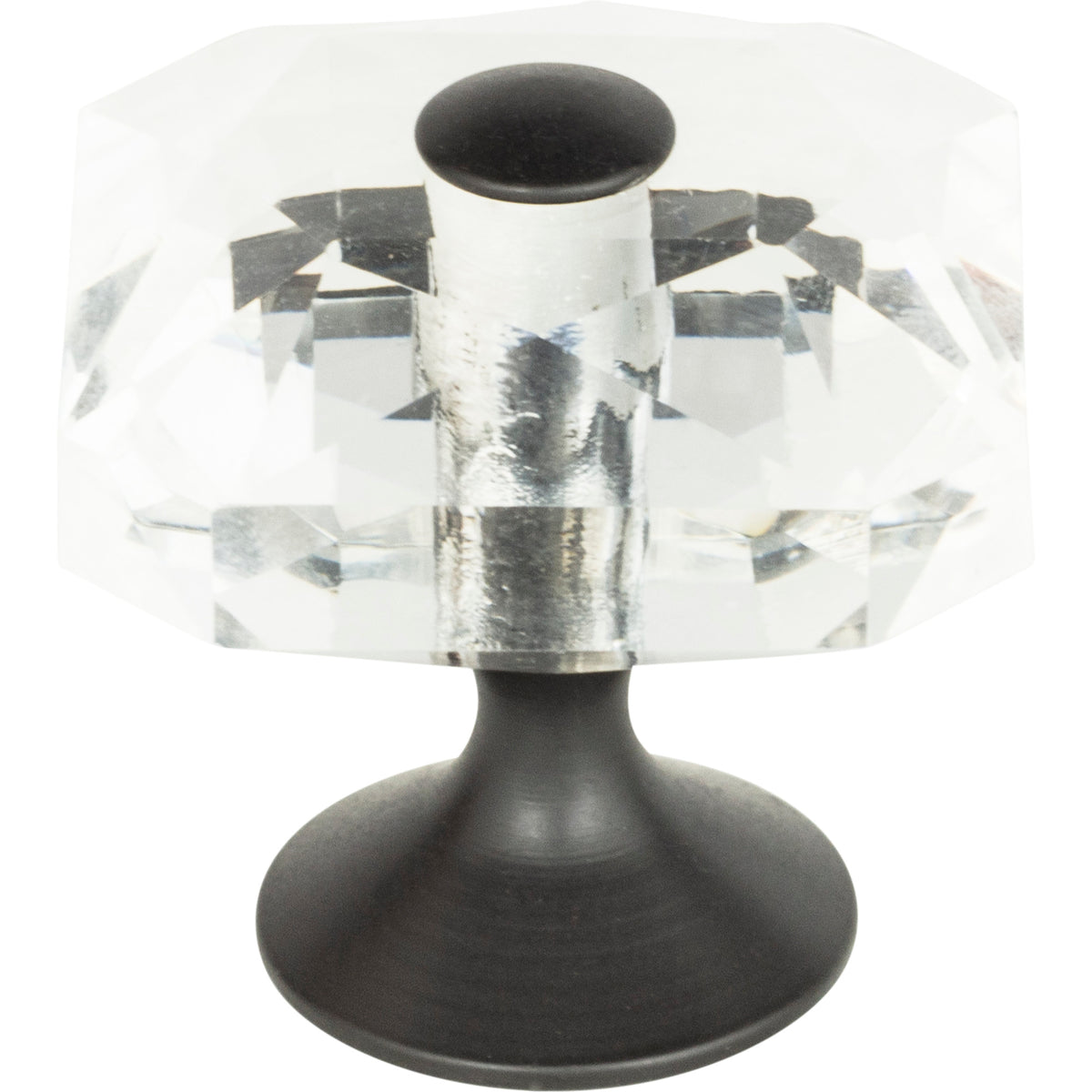 Atlas Crystal Large Square Knob Matte Black / 1 5/16"