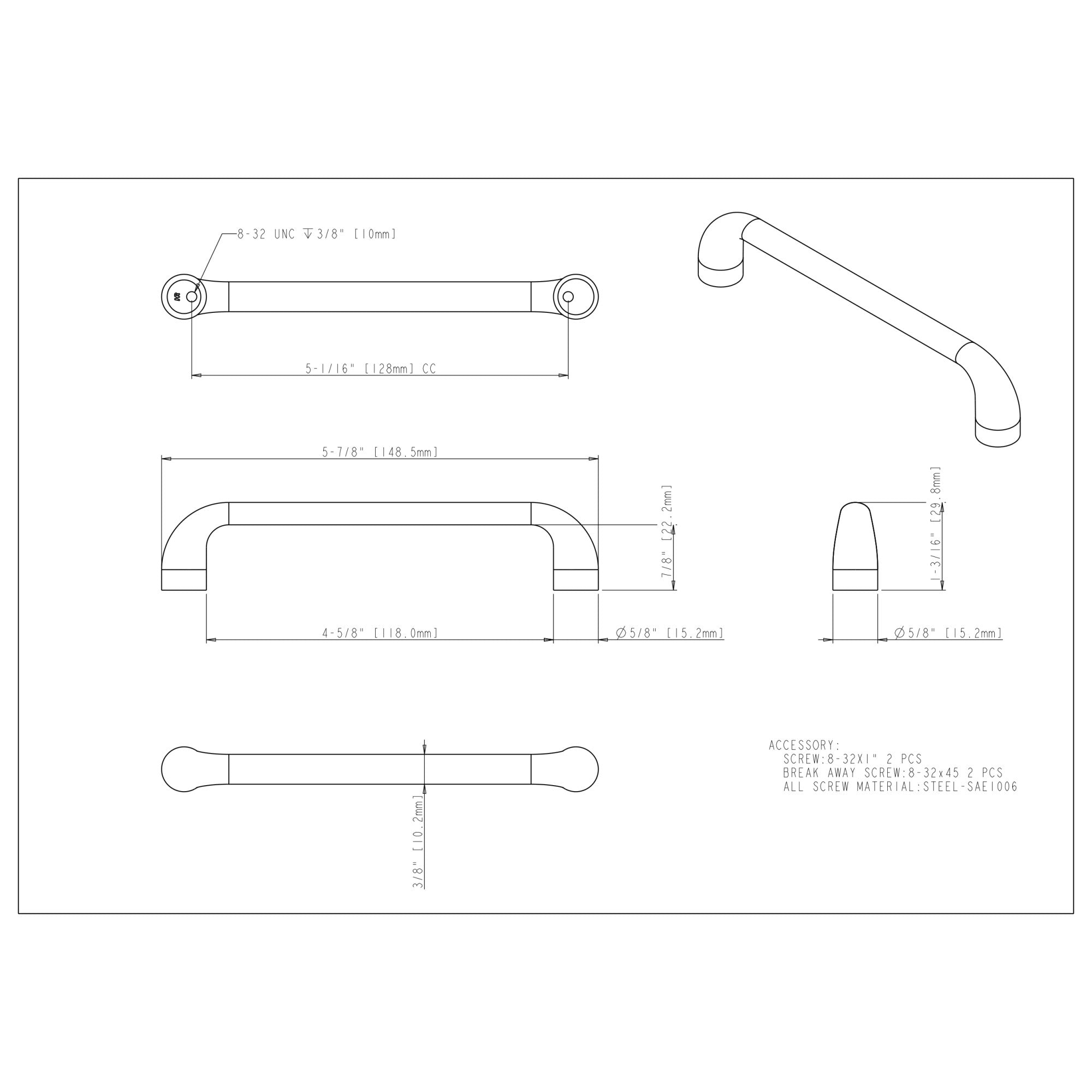 Jeffrey Alexander Loxley Cabinet Pull Brushed Gold / 128 mm