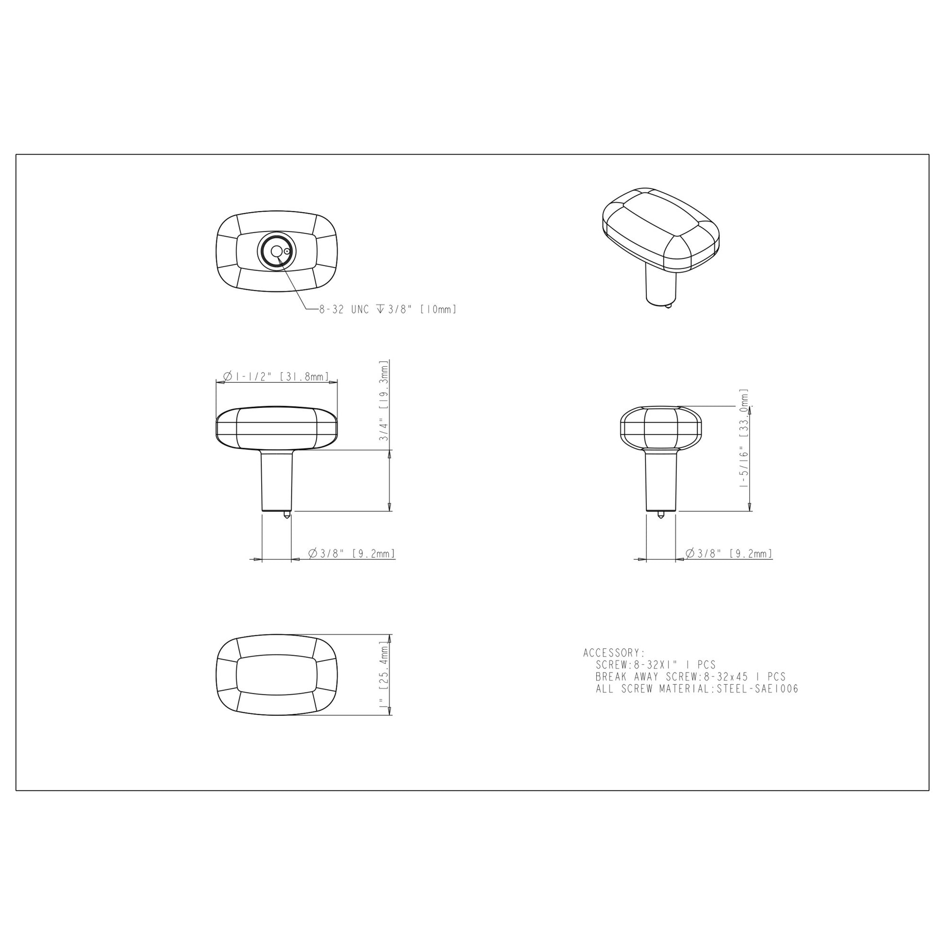 Jeffrey Alexander Loxley Rectangle Cabinet Knob Brushed Gold / 1-1/2"