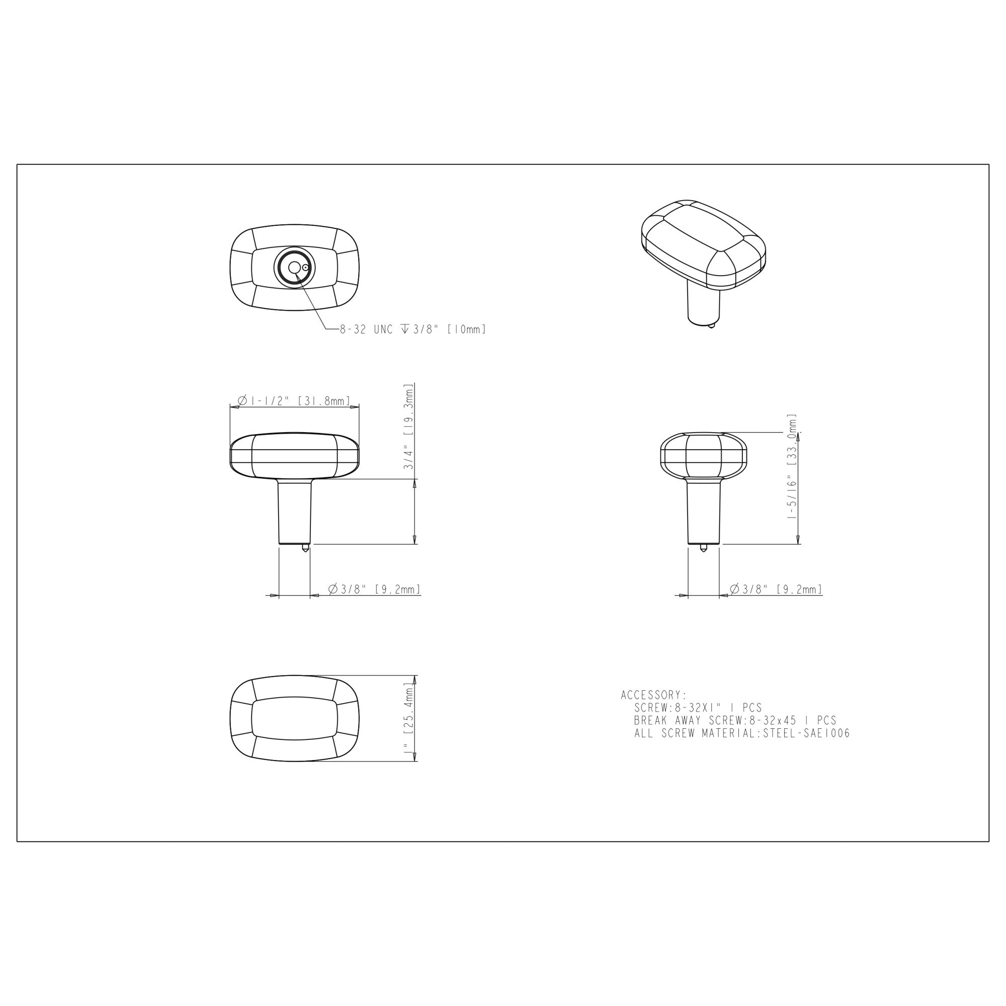 Jeffrey Alexander Loxley Rectangle Cabinet Knob Brushed Gold / 1-1/2"