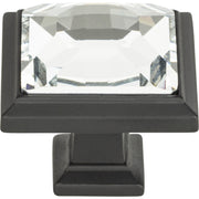 Legacy Crystal Square Knob by Atlas Matte Black