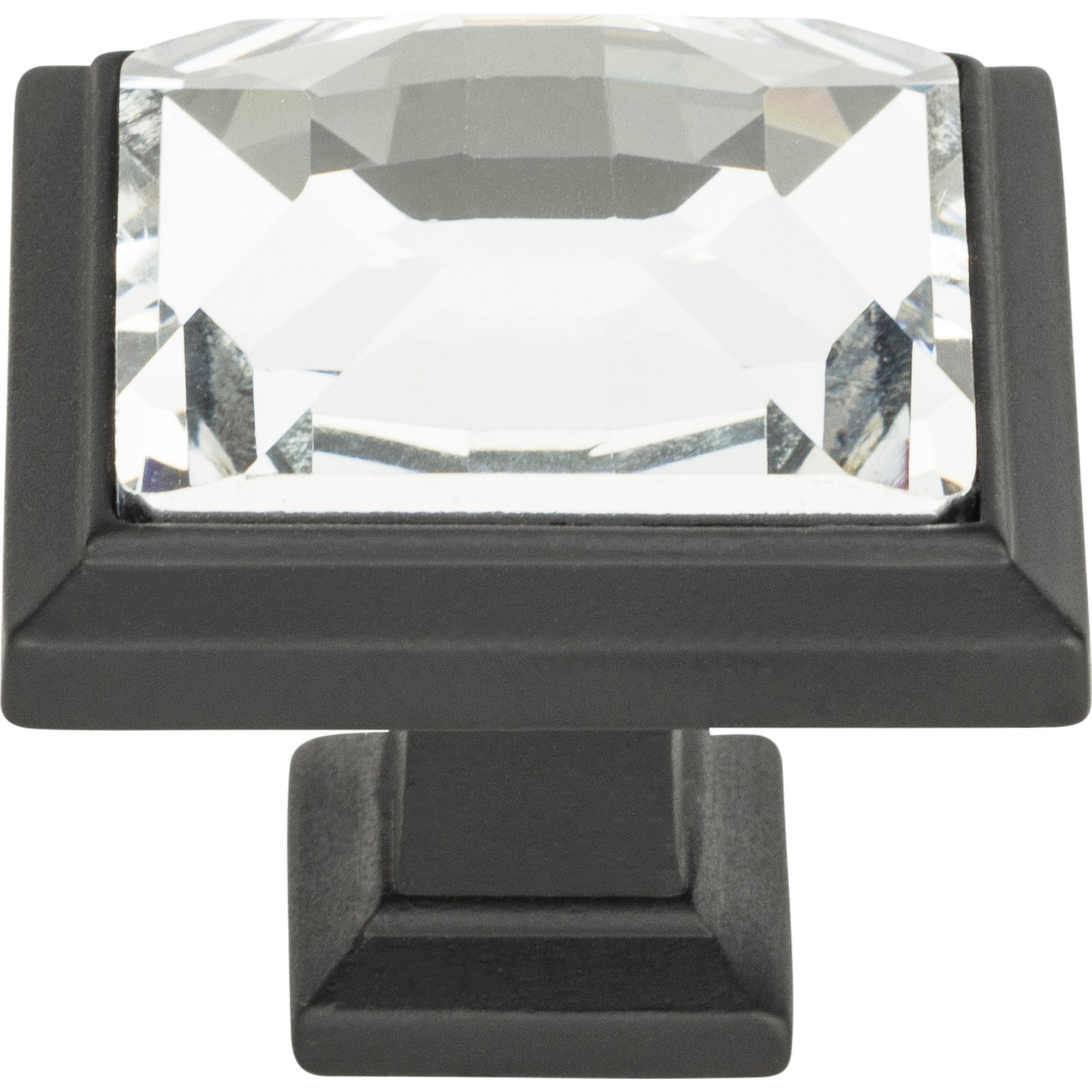 Legacy Crystal Square Knob by Atlas Matte Black