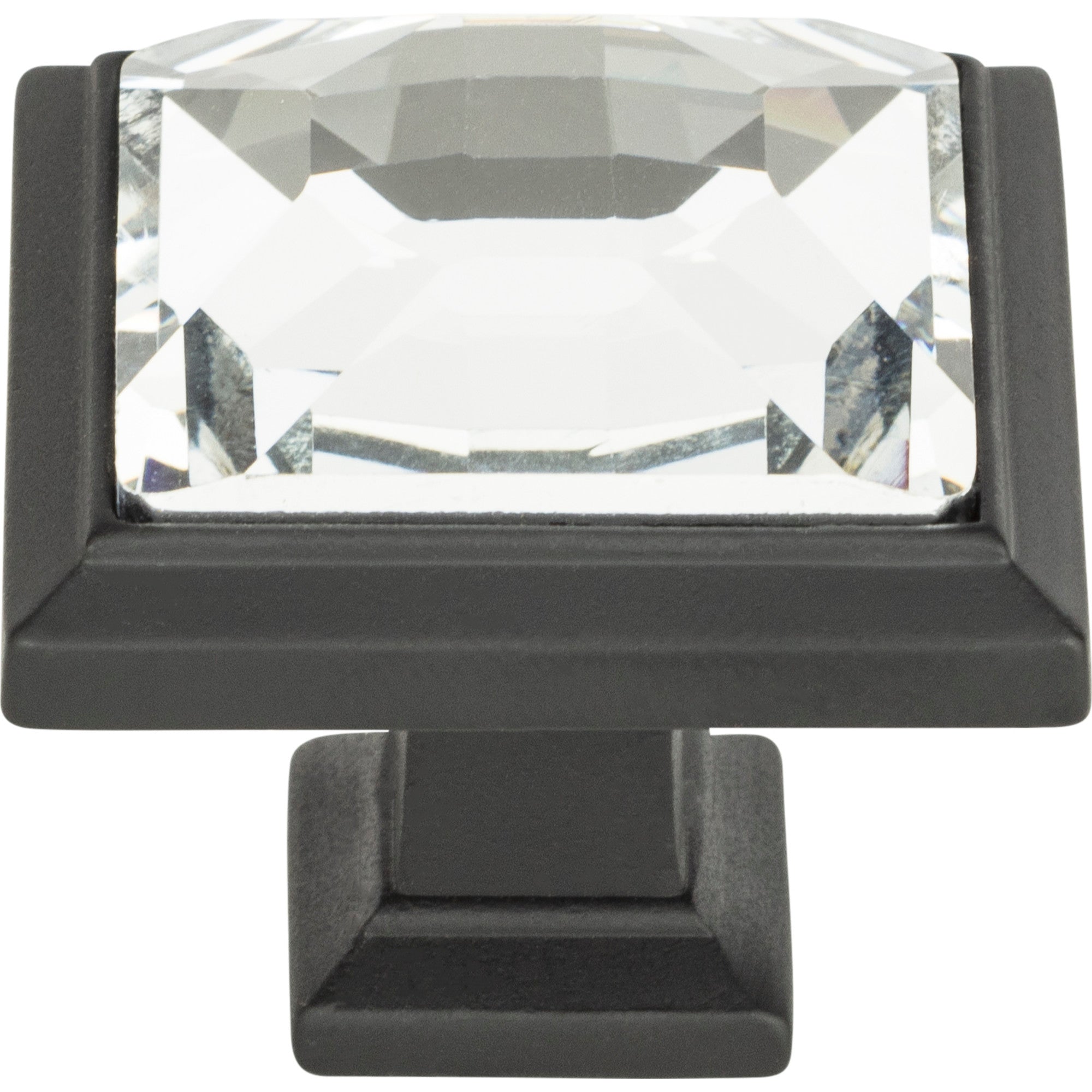Legacy Crystal Square Knob by Atlas Matte Black