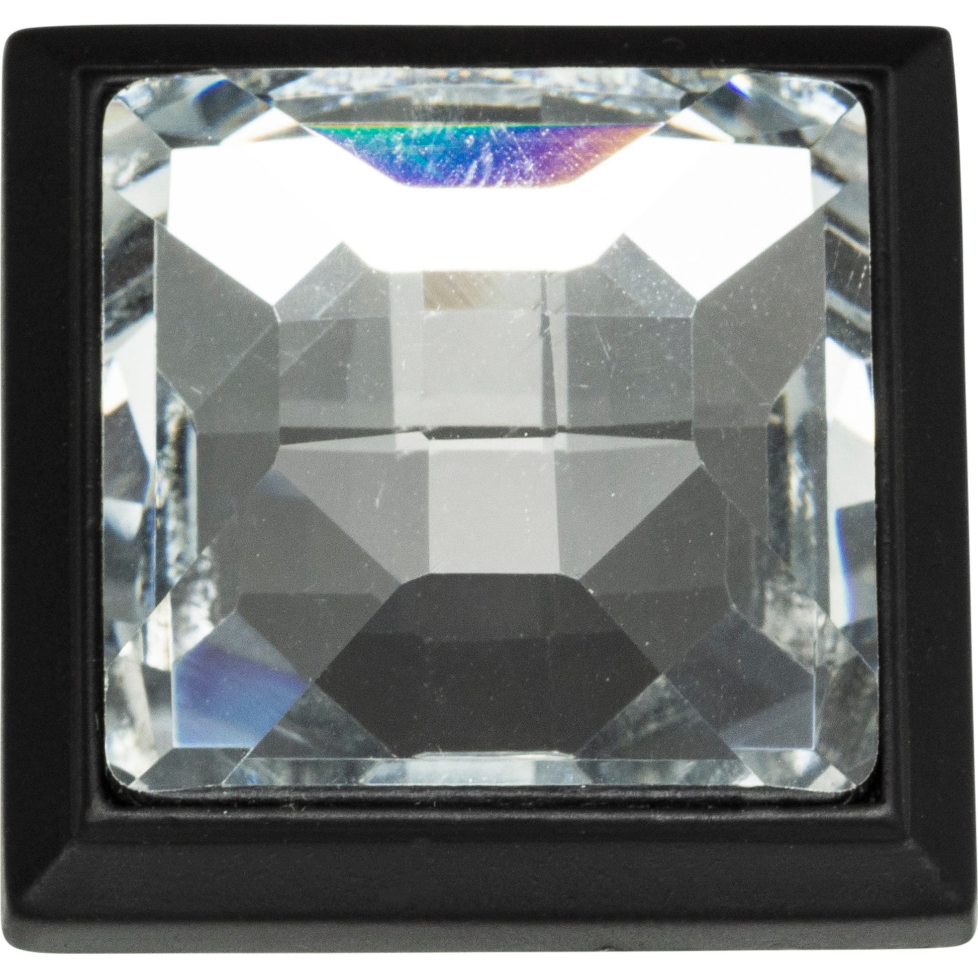 Legacy Crystal Square Knob by Atlas Matte Black