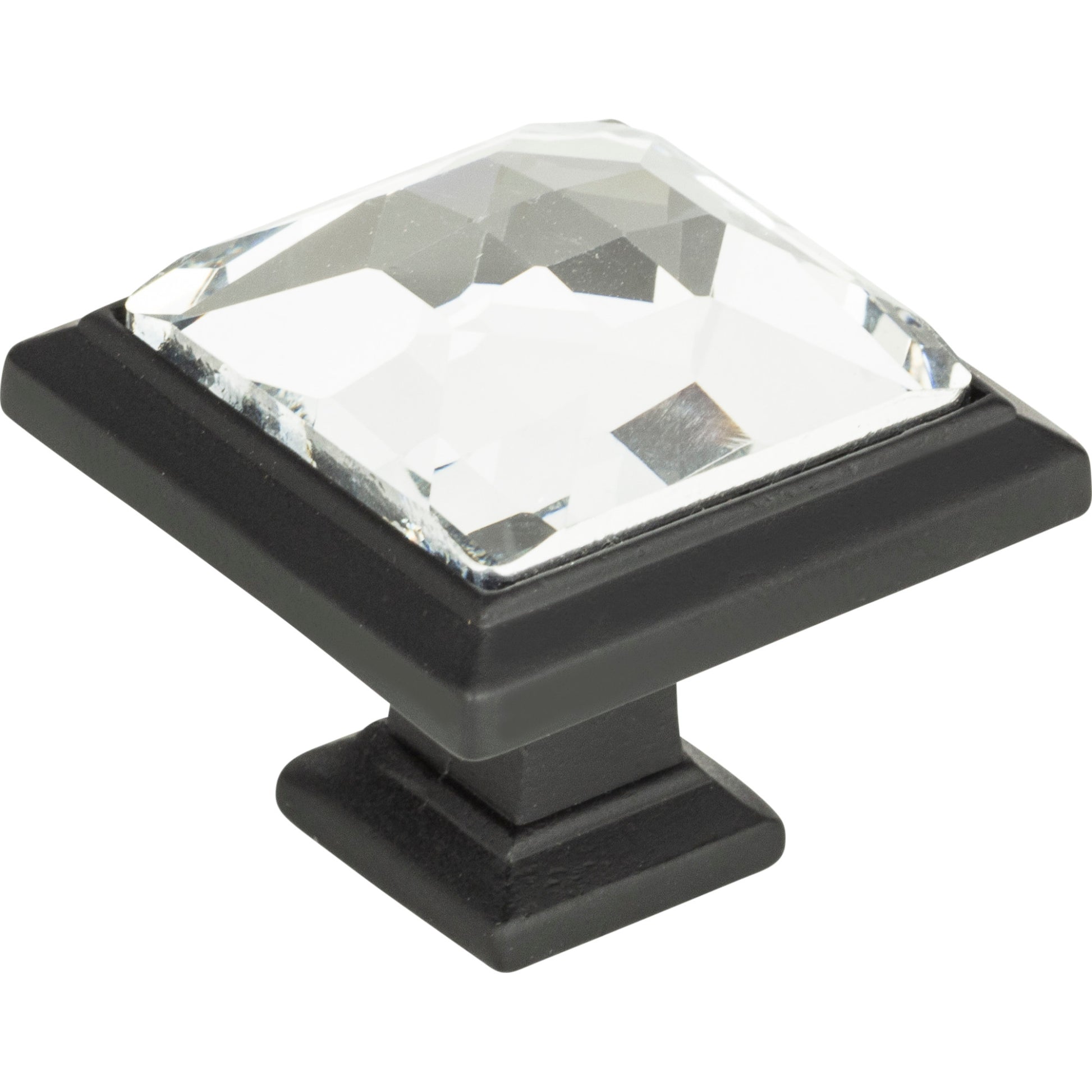 Legacy Crystal Square Knob by Atlas Matte Black