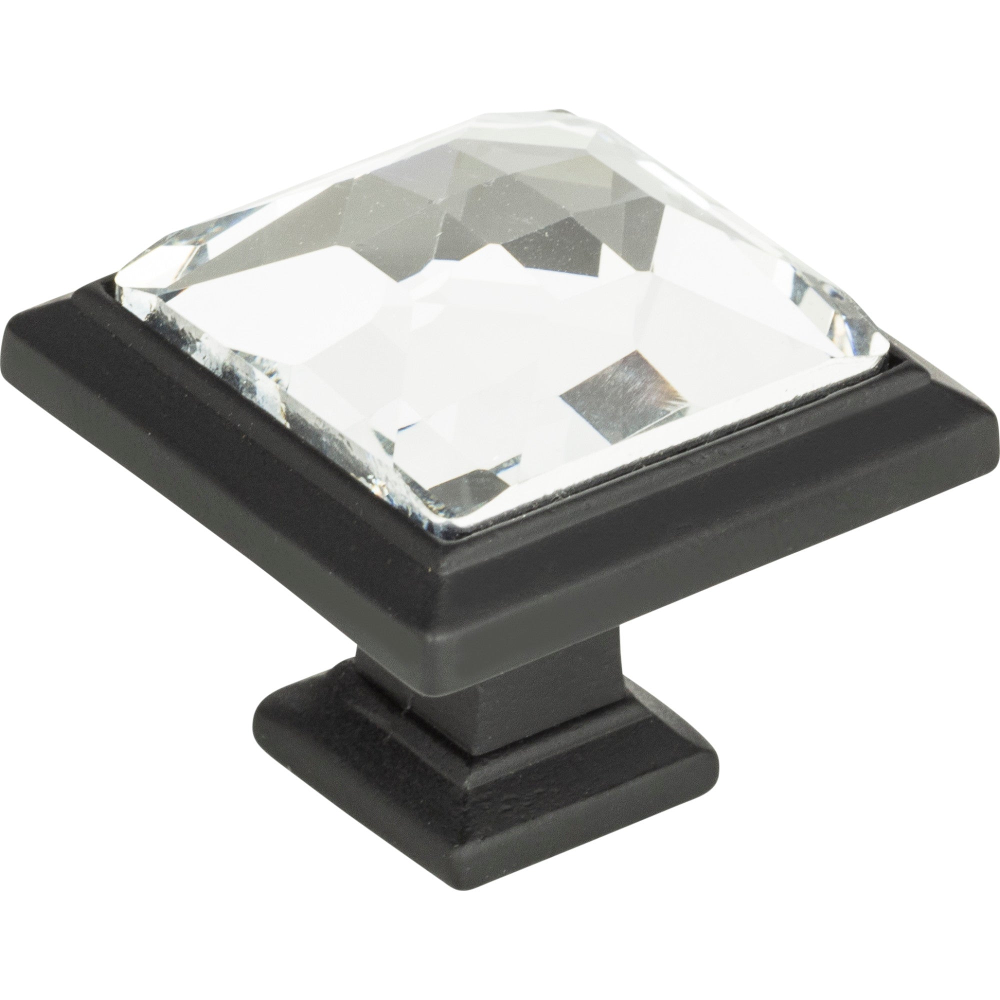 Legacy Crystal Square Knob by Atlas Matte Black