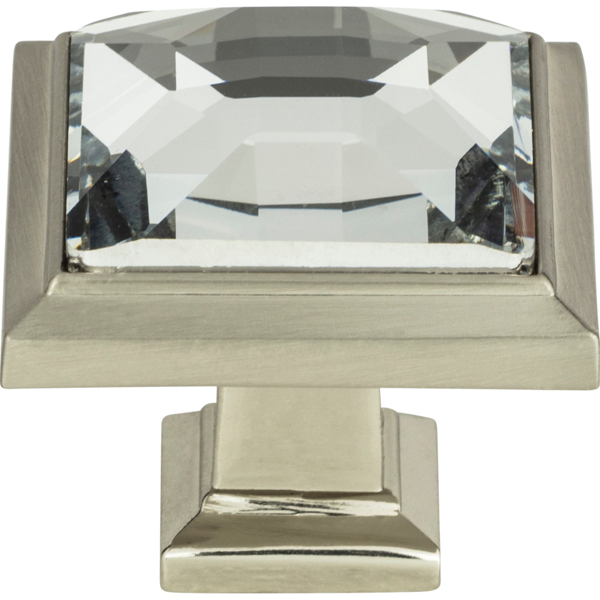Legacy Crystal Square Knob by Atlas Brushed Nickel