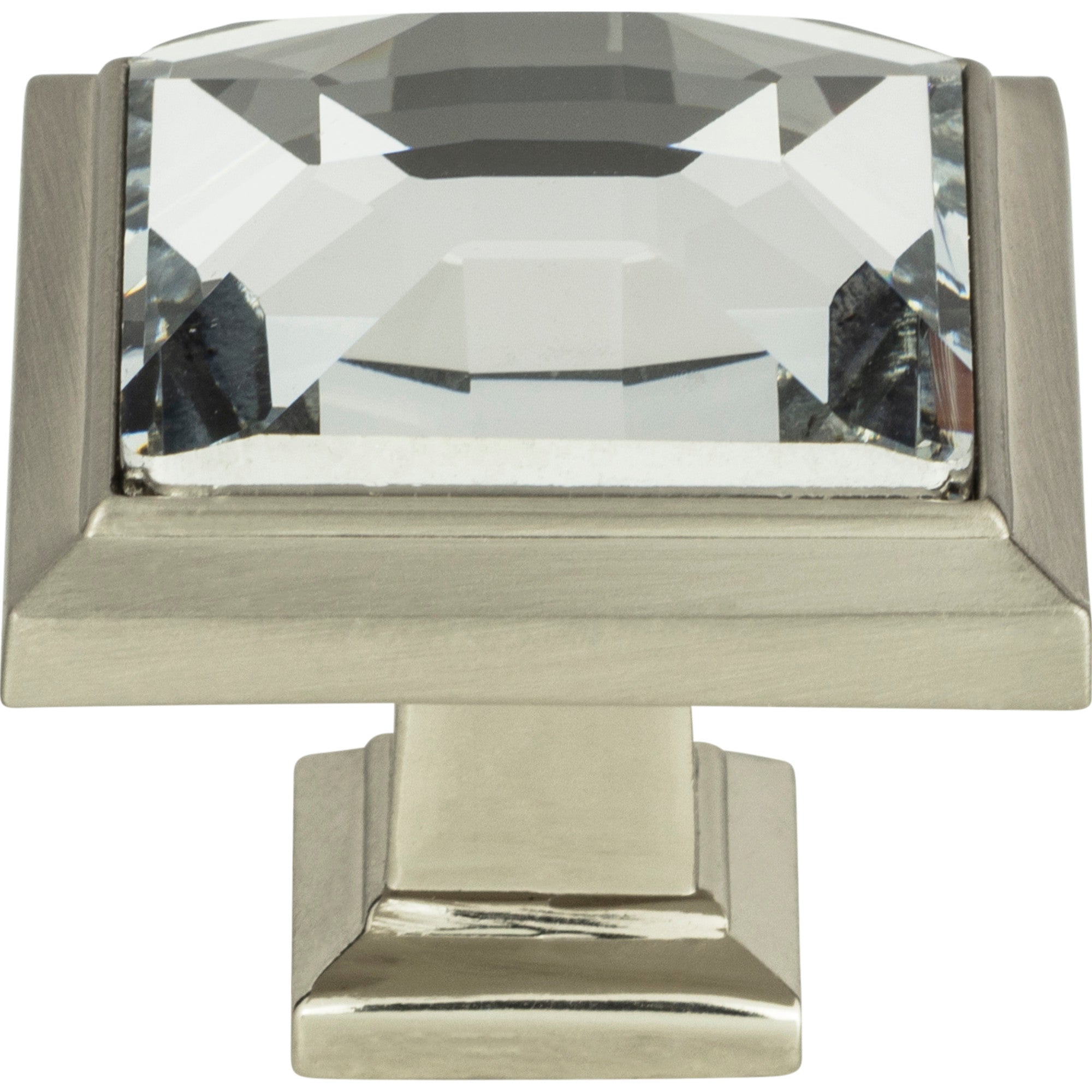 Legacy Crystal Square Knob by Atlas Brushed Nickel