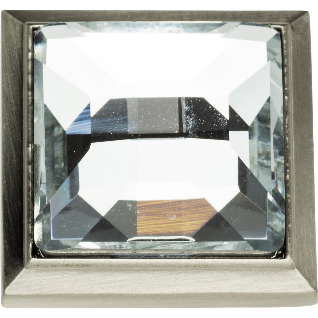 Legacy Crystal Square Knob by Atlas Brushed Nickel