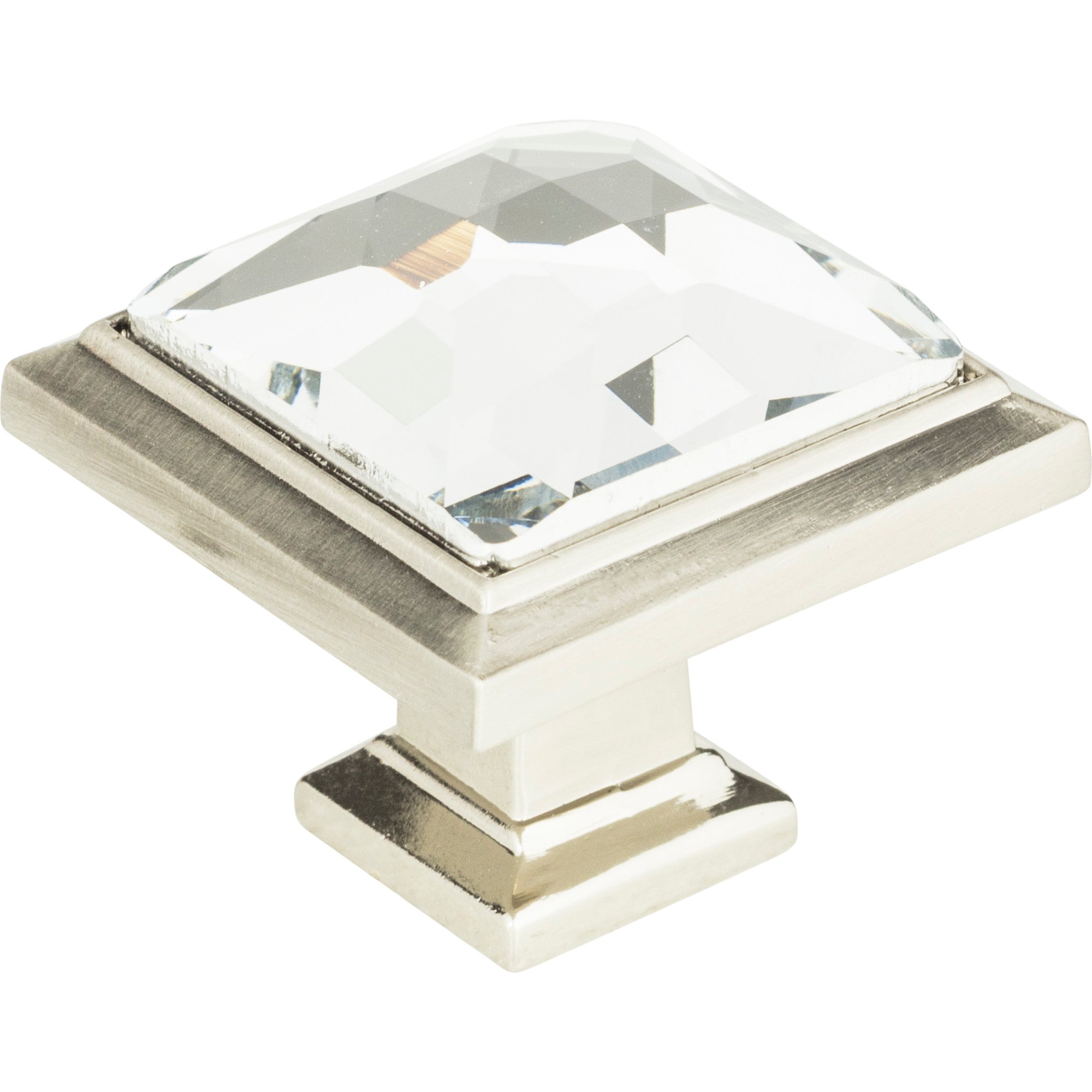 Legacy Crystal Square Knob by Atlas Brushed Nickel