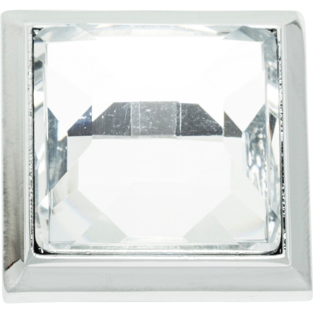Legacy Crystal Square Knob by Atlas Polished Chrome