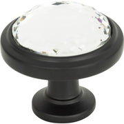 Legacy Crystal Round Knob by Atlas Matte Black