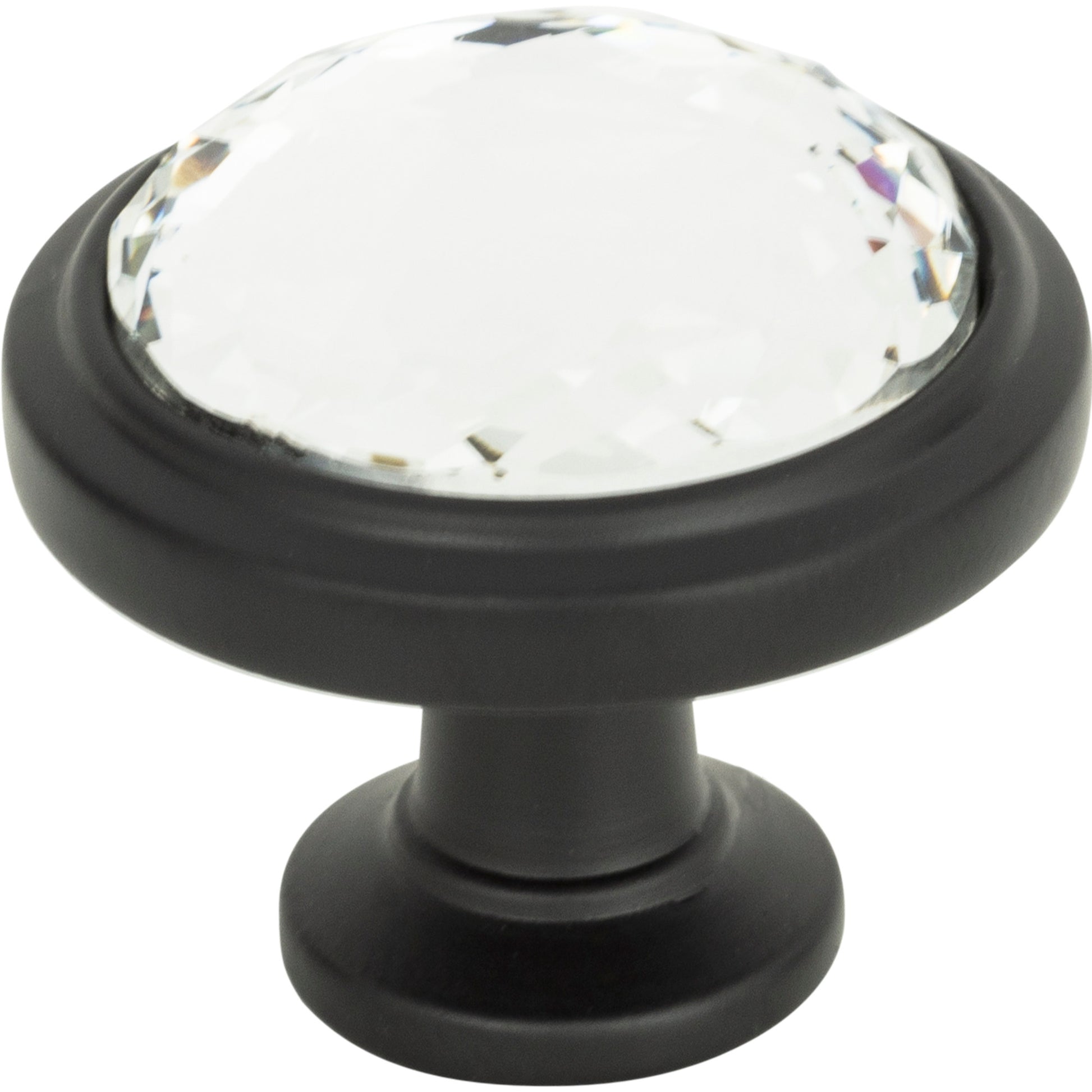 Legacy Crystal Round Knob by Atlas Matte Black