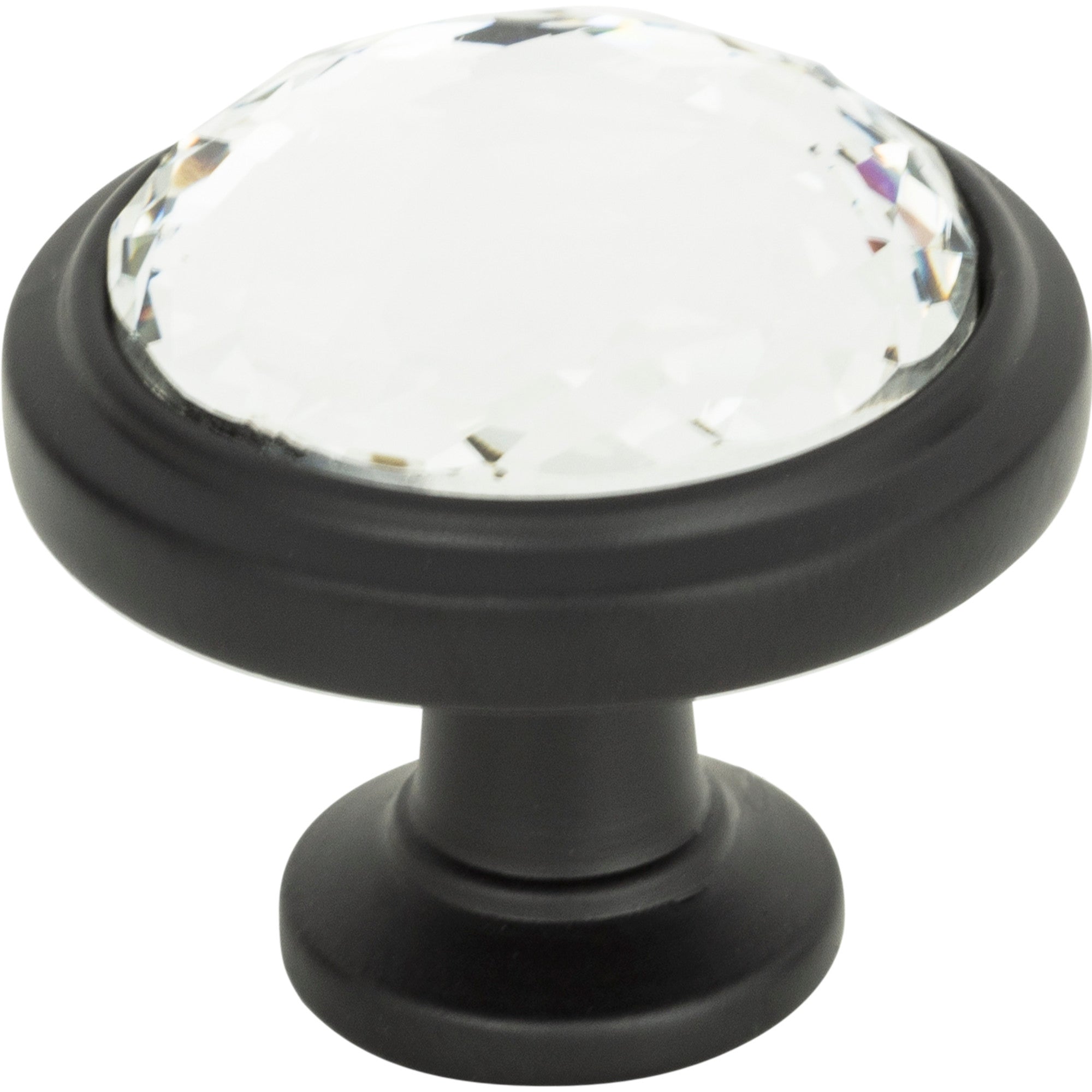 Legacy Crystal Round Knob by Atlas Matte Black