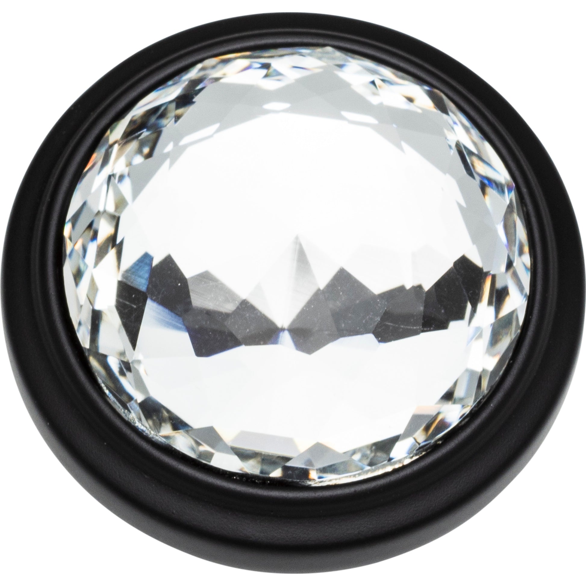 Legacy Crystal Round Knob by Atlas Matte Black