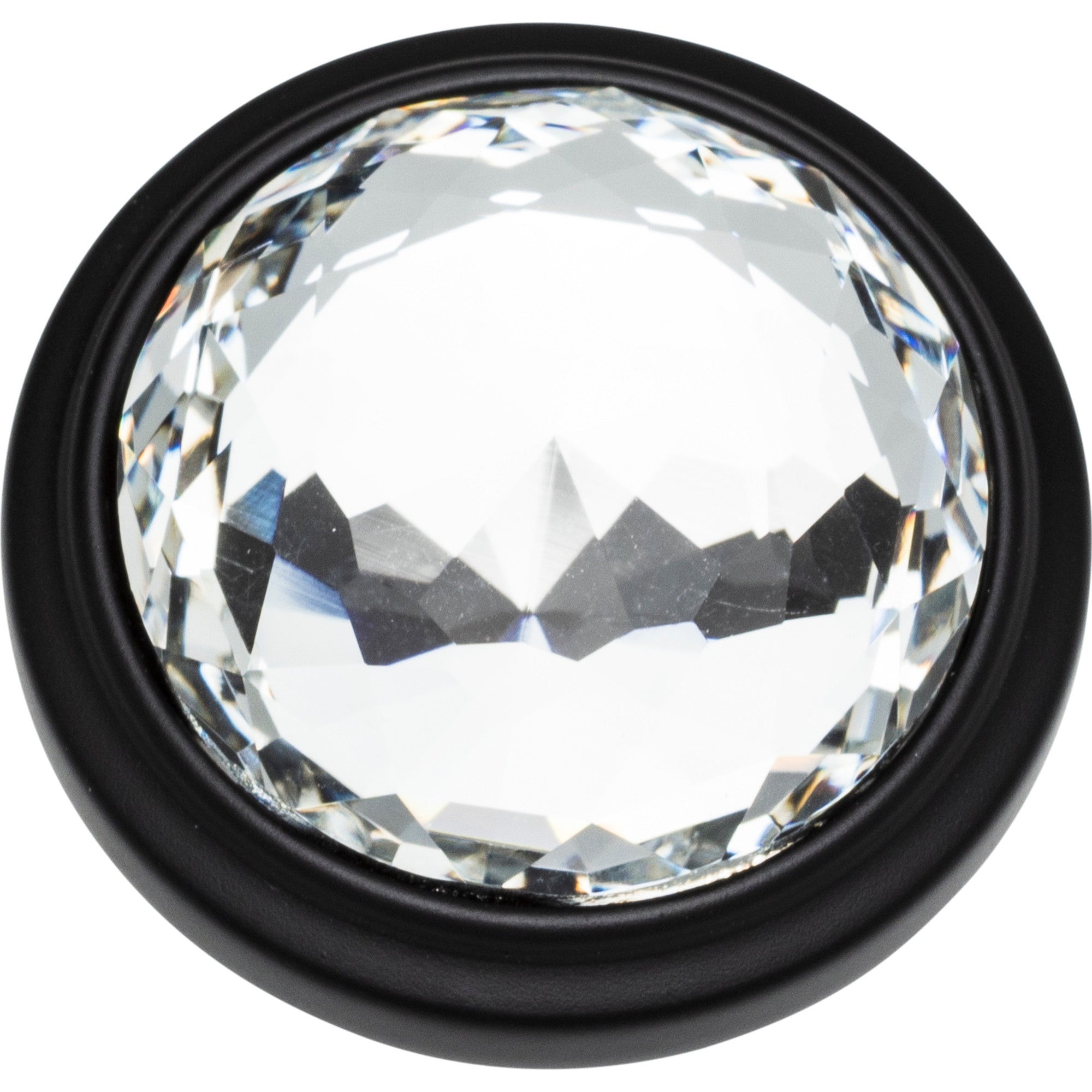 Legacy Crystal Round Knob by Atlas Matte Black