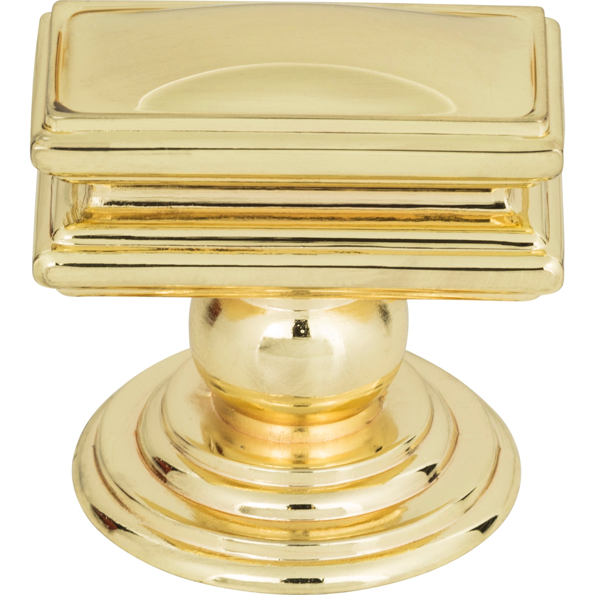 Campaign Rectangle Knob by Atlas Polished Brass