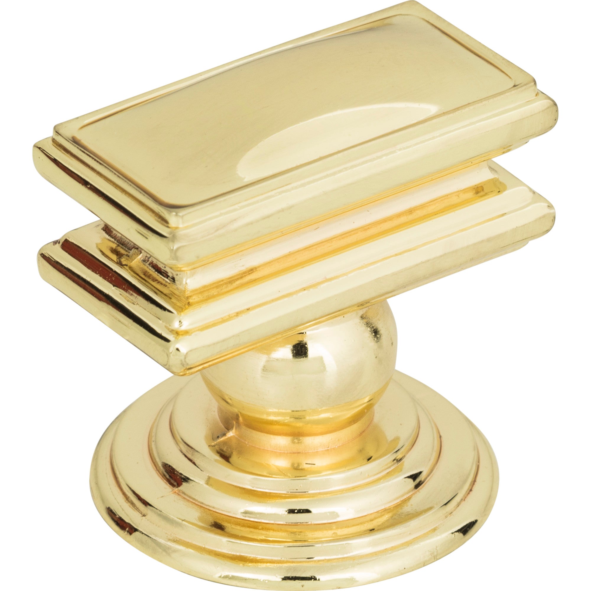 Campaign Rectangle Knob by Atlas Polished Brass