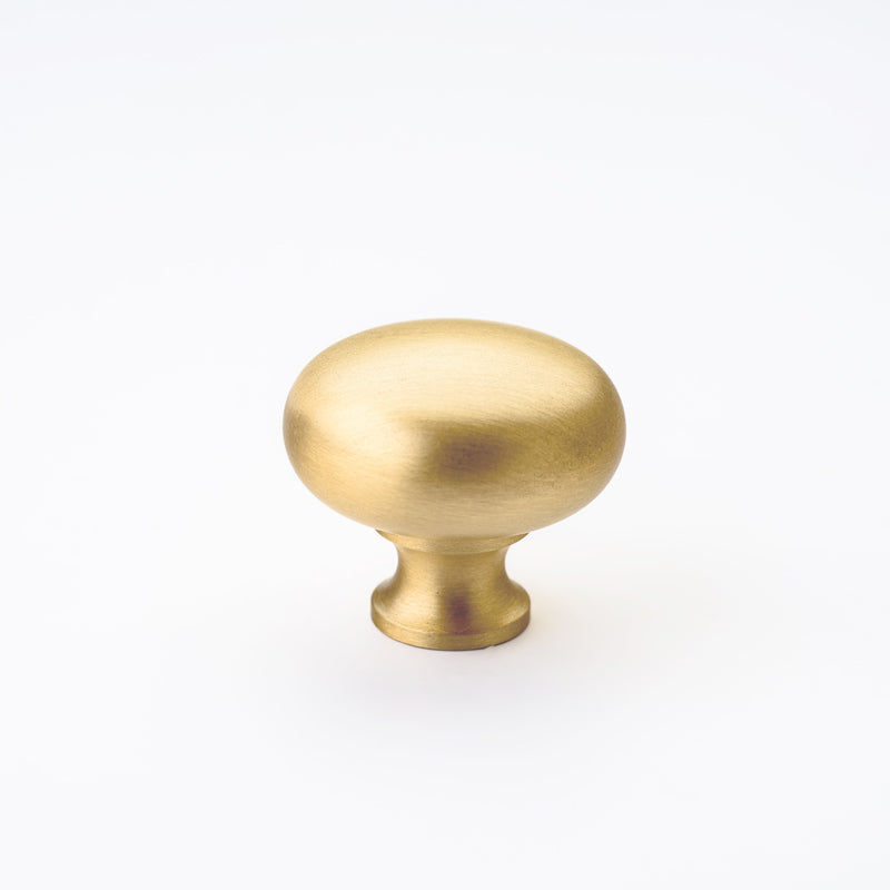 Brushed Brass - 1-1/8" - Mushroom Metal Knob by Lews Hardware - New York Hardware