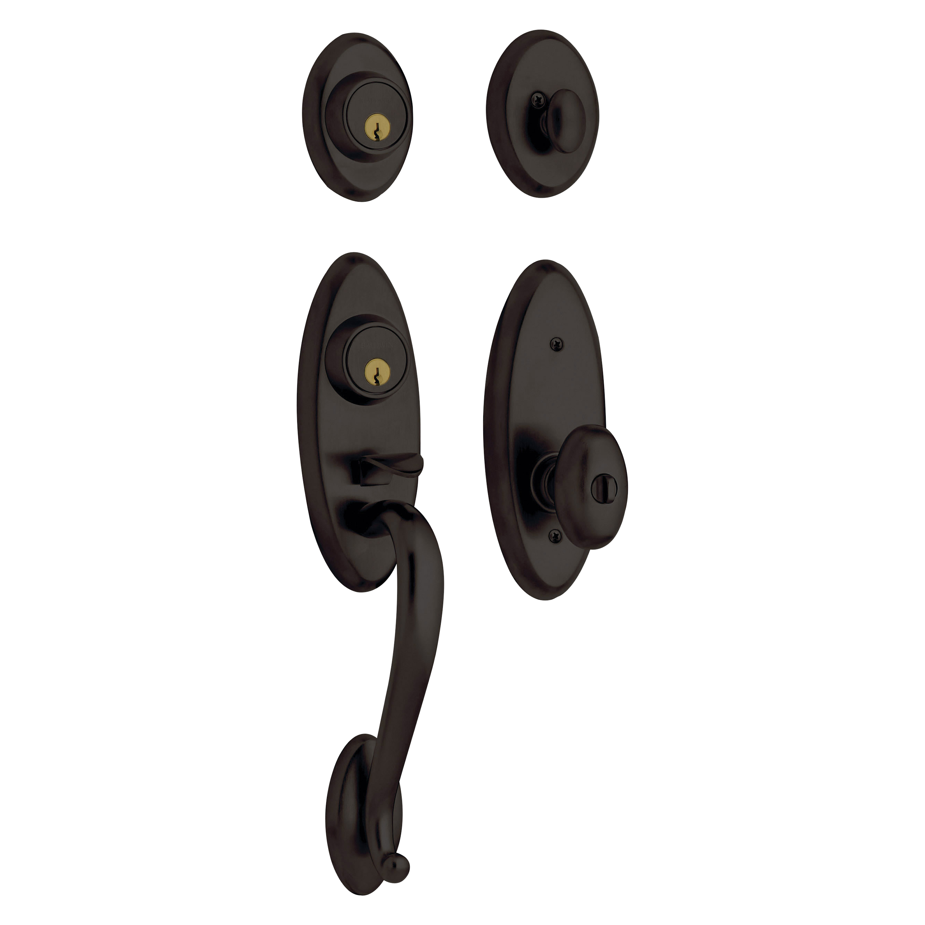 Baldwin Landon 2-Point Lock Single Cylinder Handleset with 5225 Egg Knob