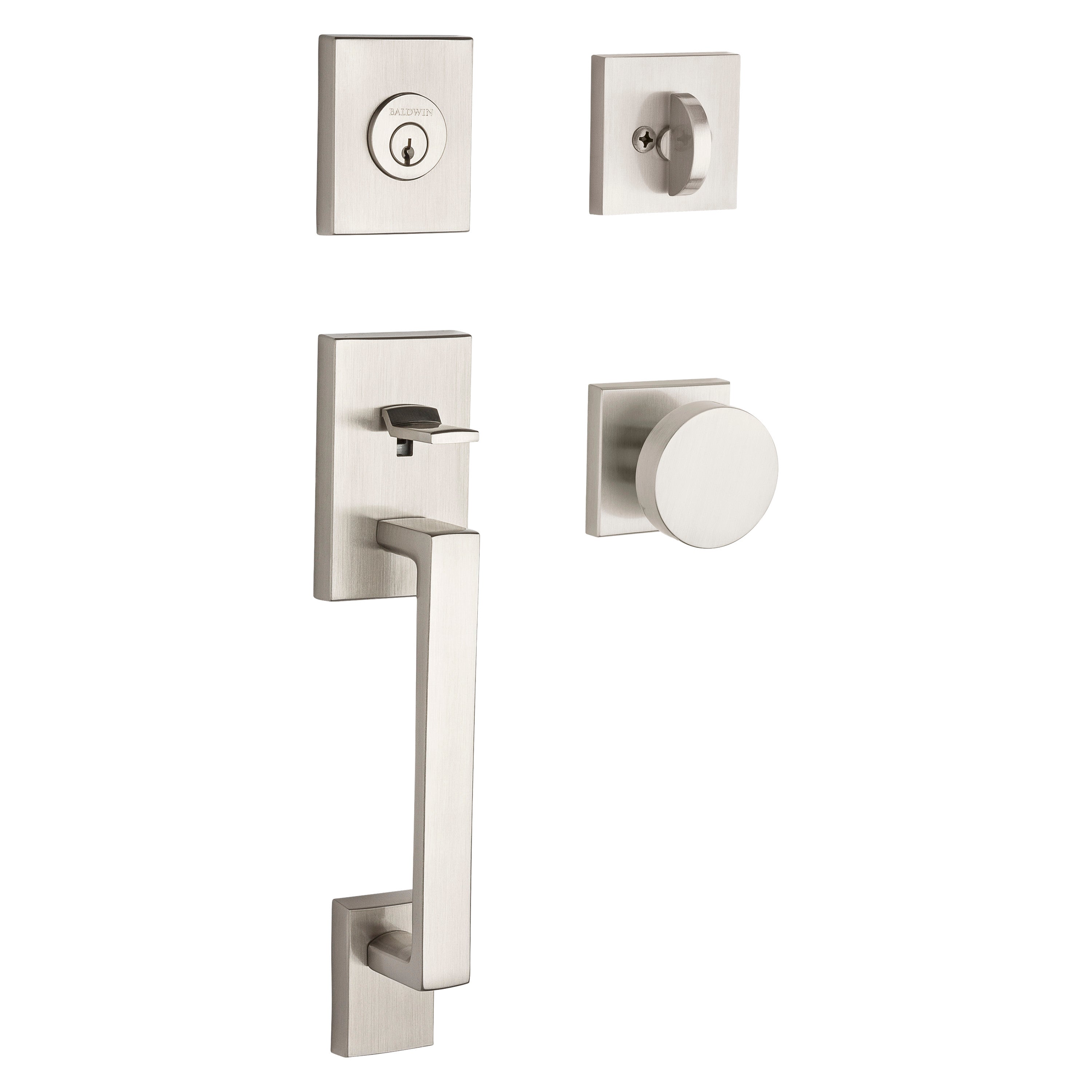 Baldwin Reserve La Jolla Single Cylinder Handleset With Contemporary Knob