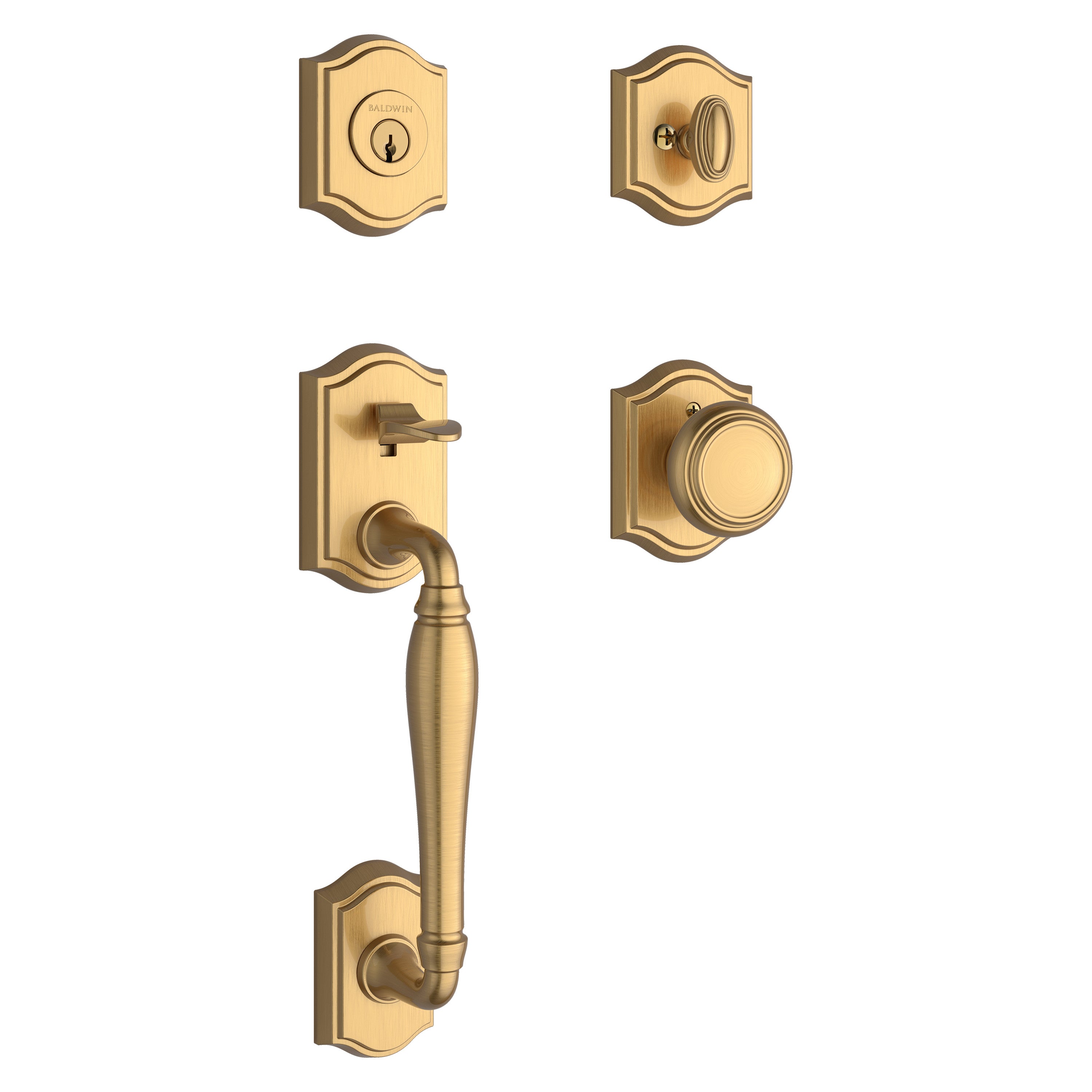 Baldwin Reserve Westcliff Single Cylinder Handleset With Traditional Knob