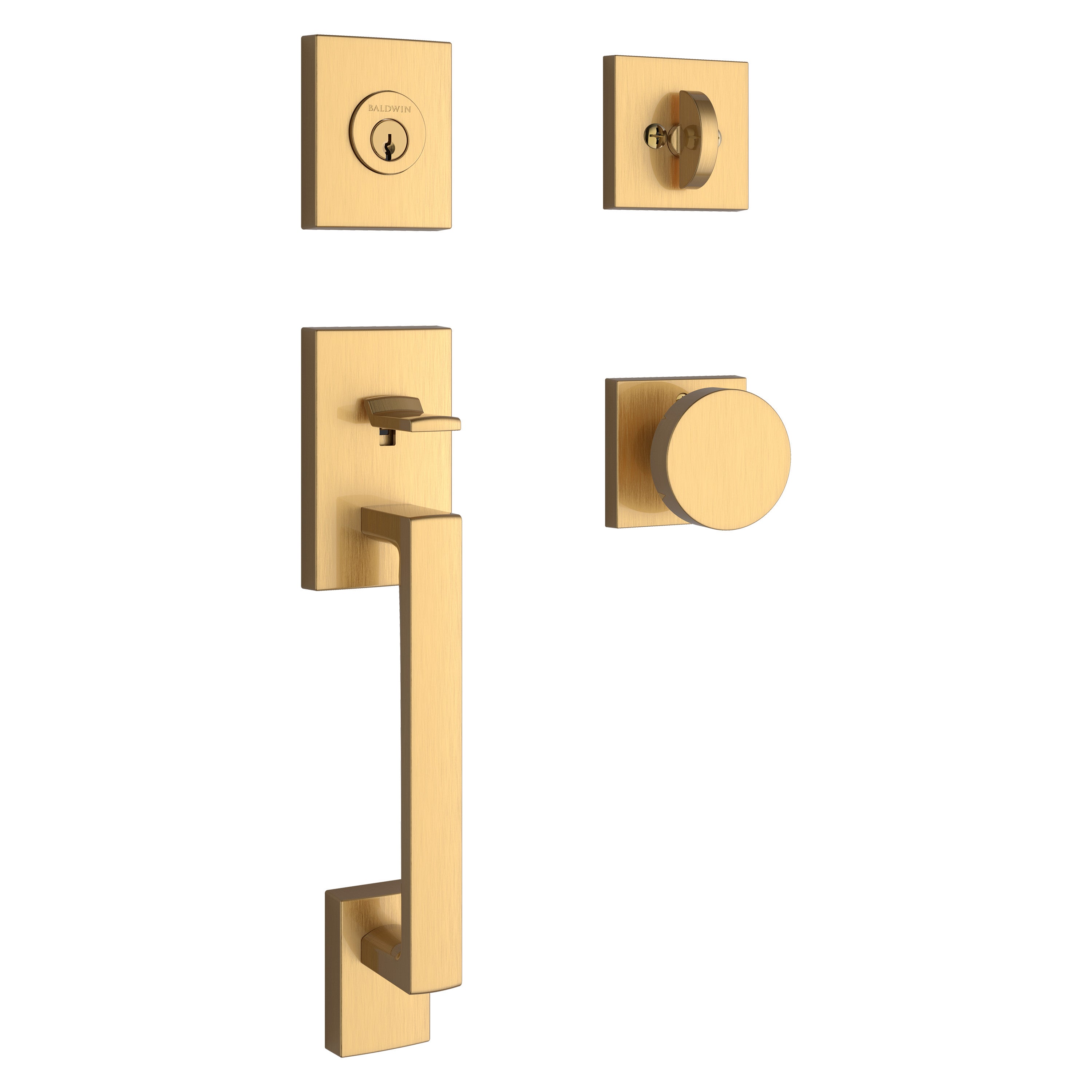 Baldwin Reserve La Jolla Single Cylinder Handleset With Contemporary Knob