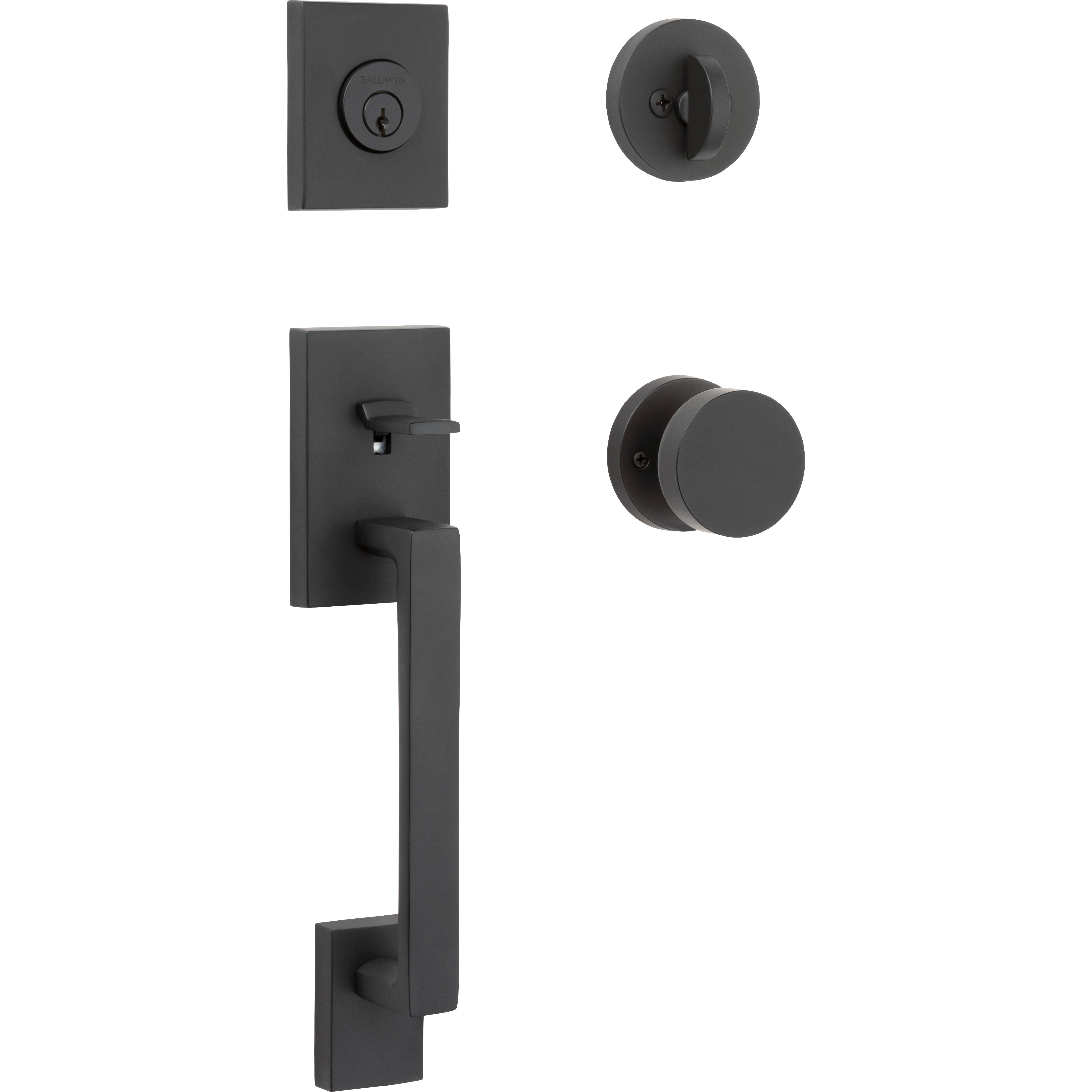 Baldwin Reserve La Jolla Single Cylinder Handleset With Contemporary Knob