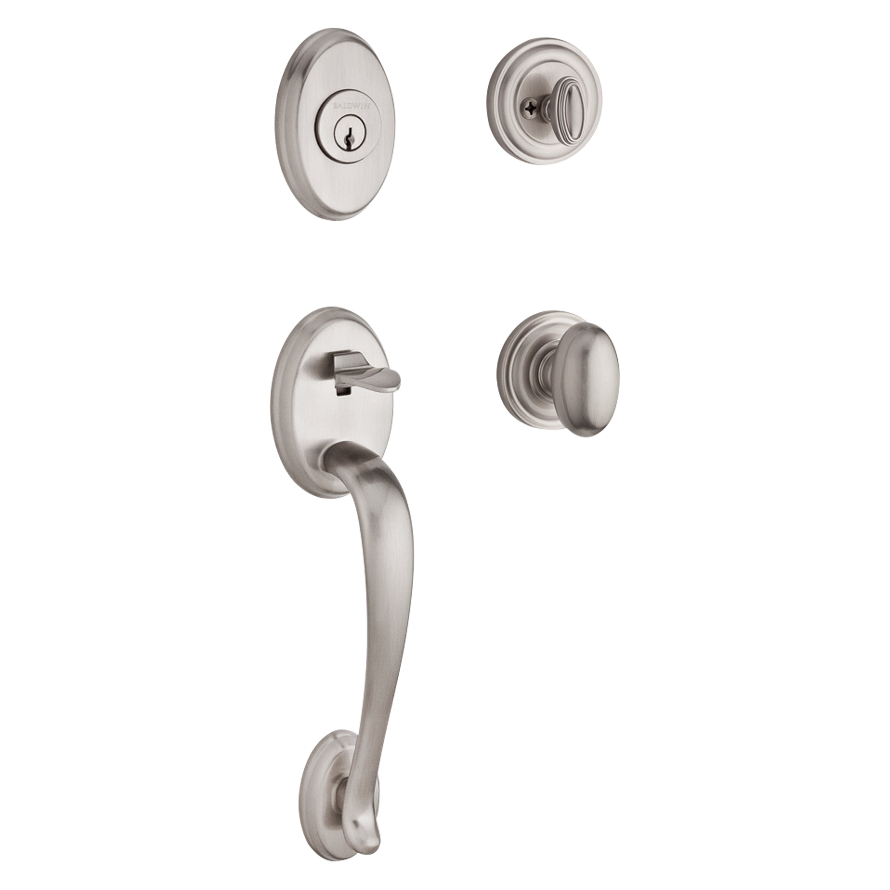 Baldwin Reserve Columbus Single Cylinder Handleset With Ellipse Knob