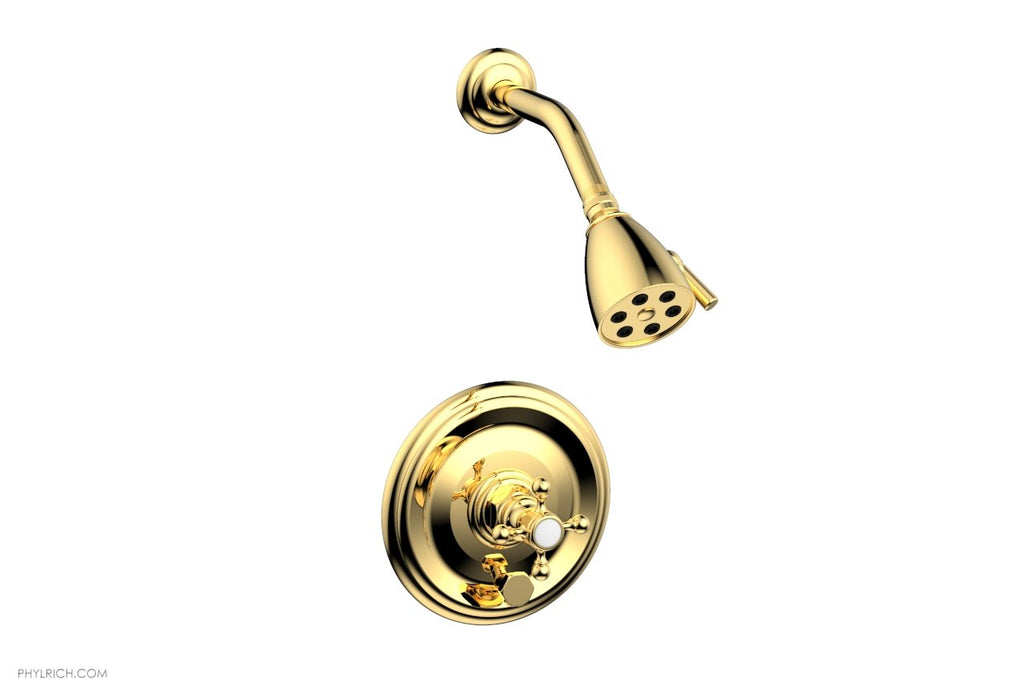 5" - Polished Gold - HEX TRADITIONAL Pressure Balance Shower and Diverter Set (Less Spout) 4-151 by Phylrich - New York Hardware