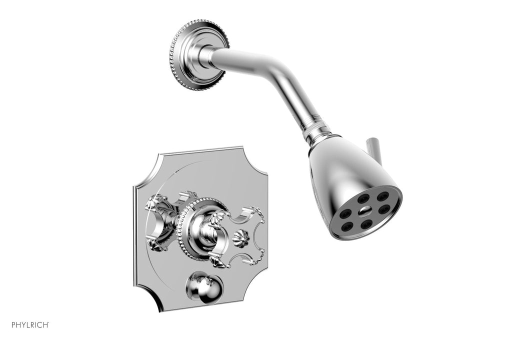 5" - Polished Chrome - MARVELLE Pressure Balance Shower and Diverter Set (Less Spout), Cross Handle 4-477 by Phylrich - New York Hardware