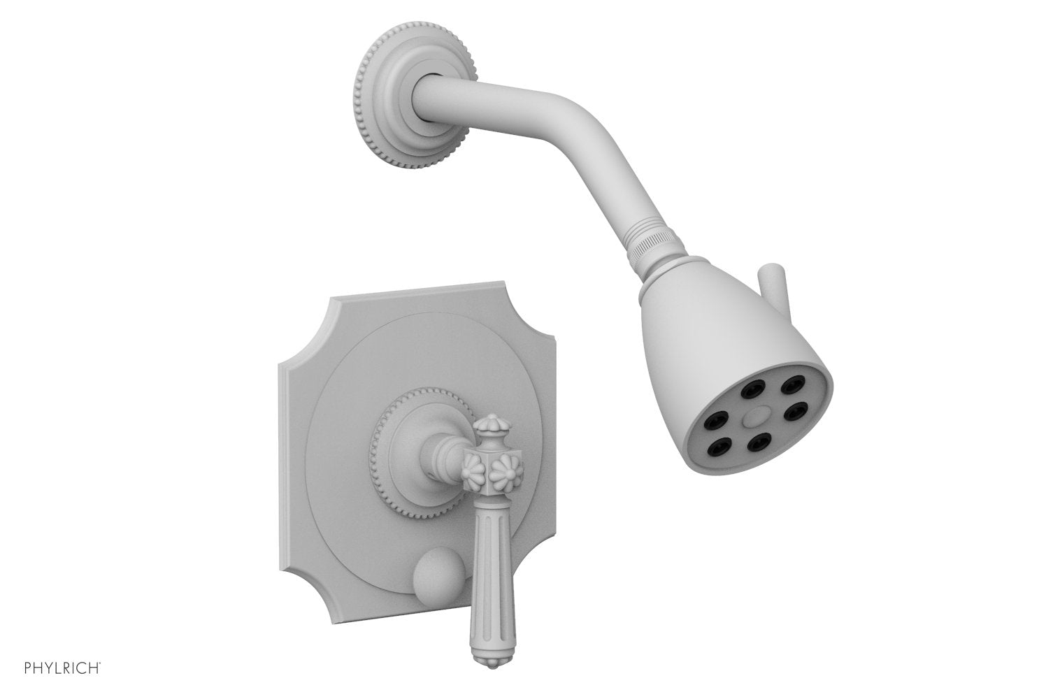 5" - Satin White - MARVELLE Pressure Balance Shower and Diverter Set (Less Spout), Lever Handle 4-478 by Phylrich - New York Hardware