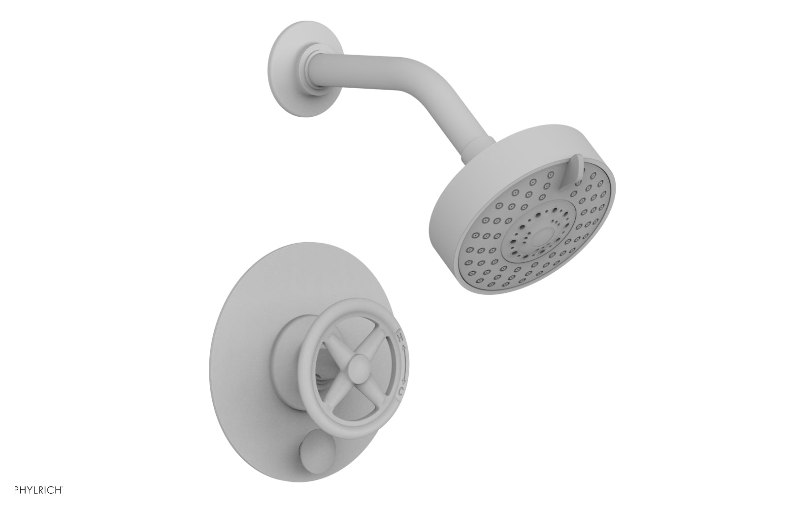 Phylrich WORKS Pressure Balance Shower and Diverter Set (Less Spout) Cross Handle