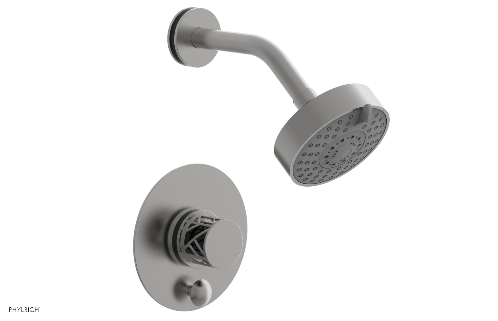Phylrich JOLIE Pressure Balance Shower and Diverter Set (Less Spout), Round Handle with "Black" Accents 4-677