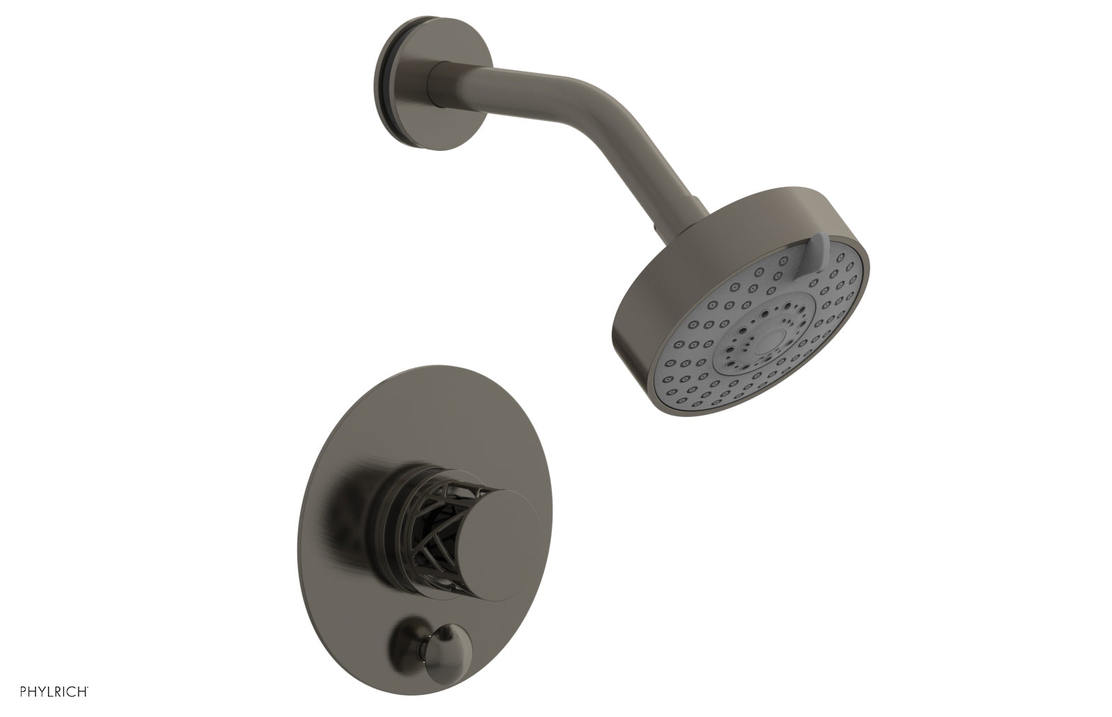 Phylrich JOLIE Pressure Balance Shower and Diverter Set (Less Spout), Round Handle with "Black" Accents 4-677