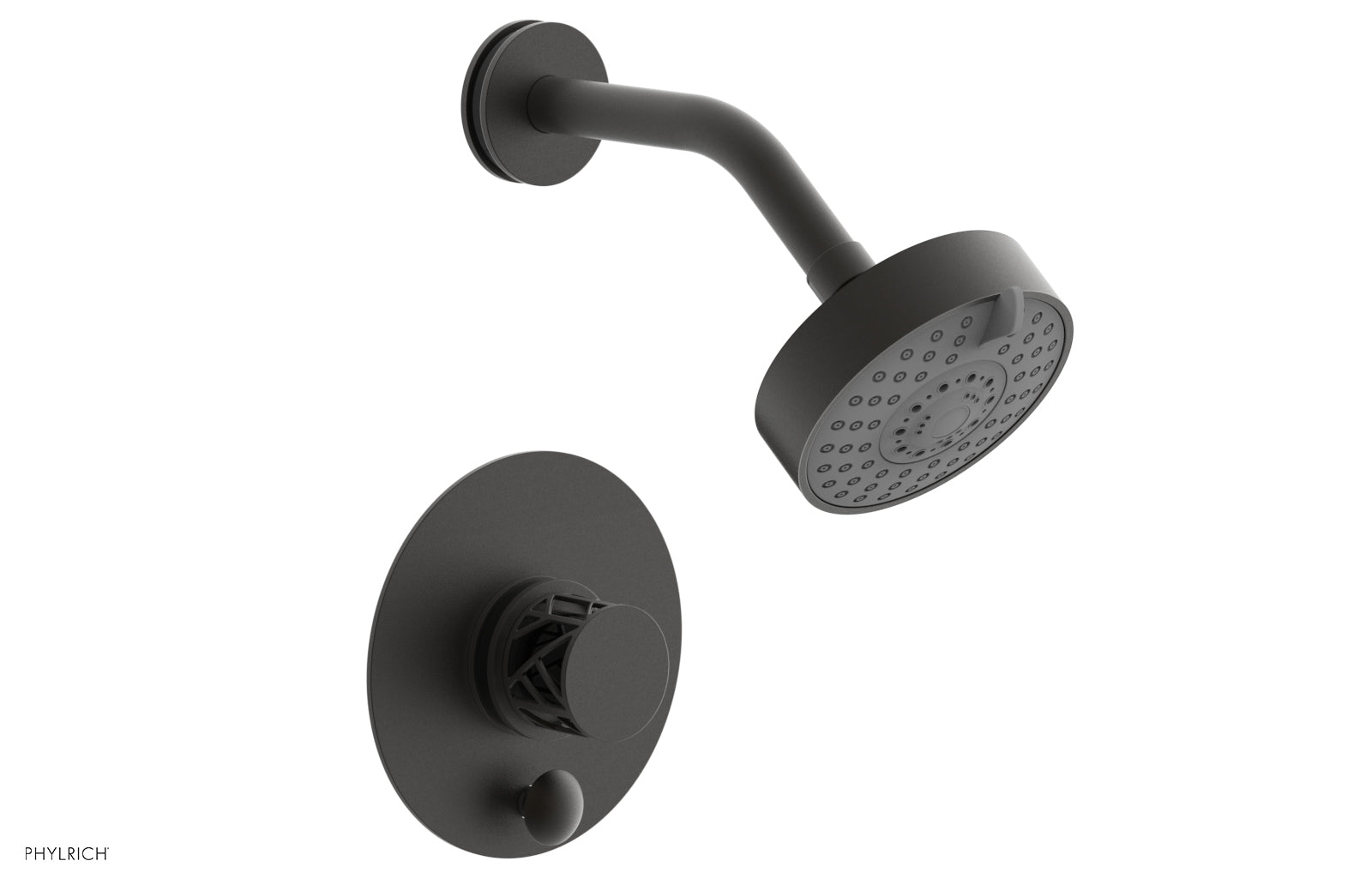 Phylrich JOLIE Pressure Balance Shower and Diverter Set (Less Spout), Round Handle with "Black" Accents 4-677