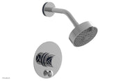 Phylrich JOLIE Pressure Balance Shower and Diverter Set (Less Spout), Round Handle with "Navy Blue" Accents 4-677