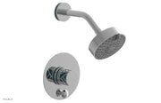 Phylrich JOLIE Pressure Balance Shower and Diverter Set (Less Spout), Round Handle with "Turquoise" Accents 4-677