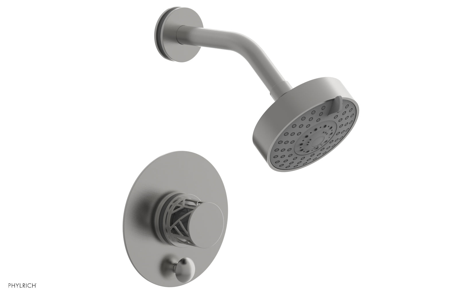 Phylrich JOLIE Pressure Balance Shower and Diverter Set (Less Spout), Round Handle with "Grey" Accents 4-677