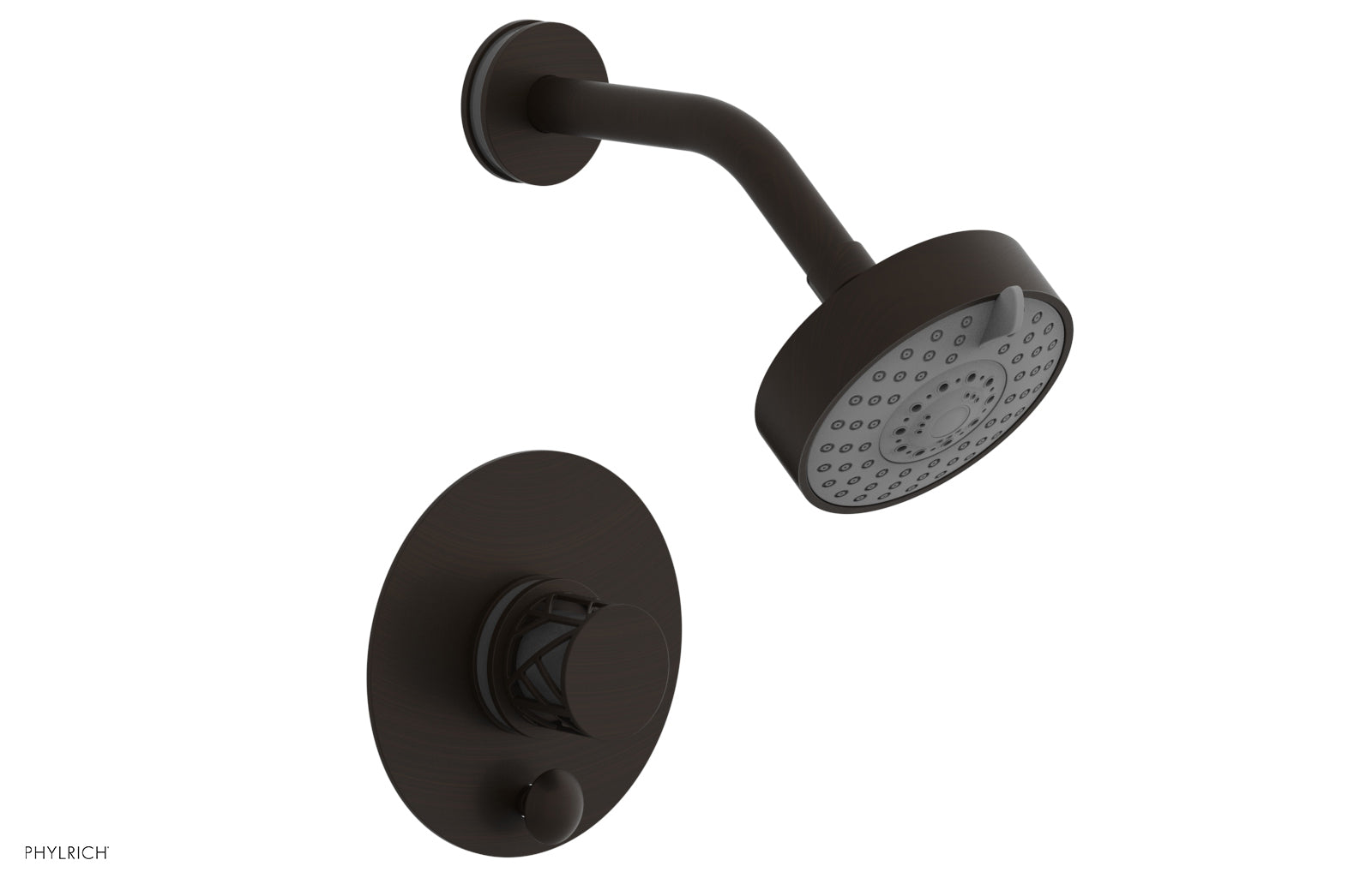 Phylrich JOLIE Pressure Balance Shower and Diverter Set (Less Spout), Round Handle with "Grey" Accents 4-677