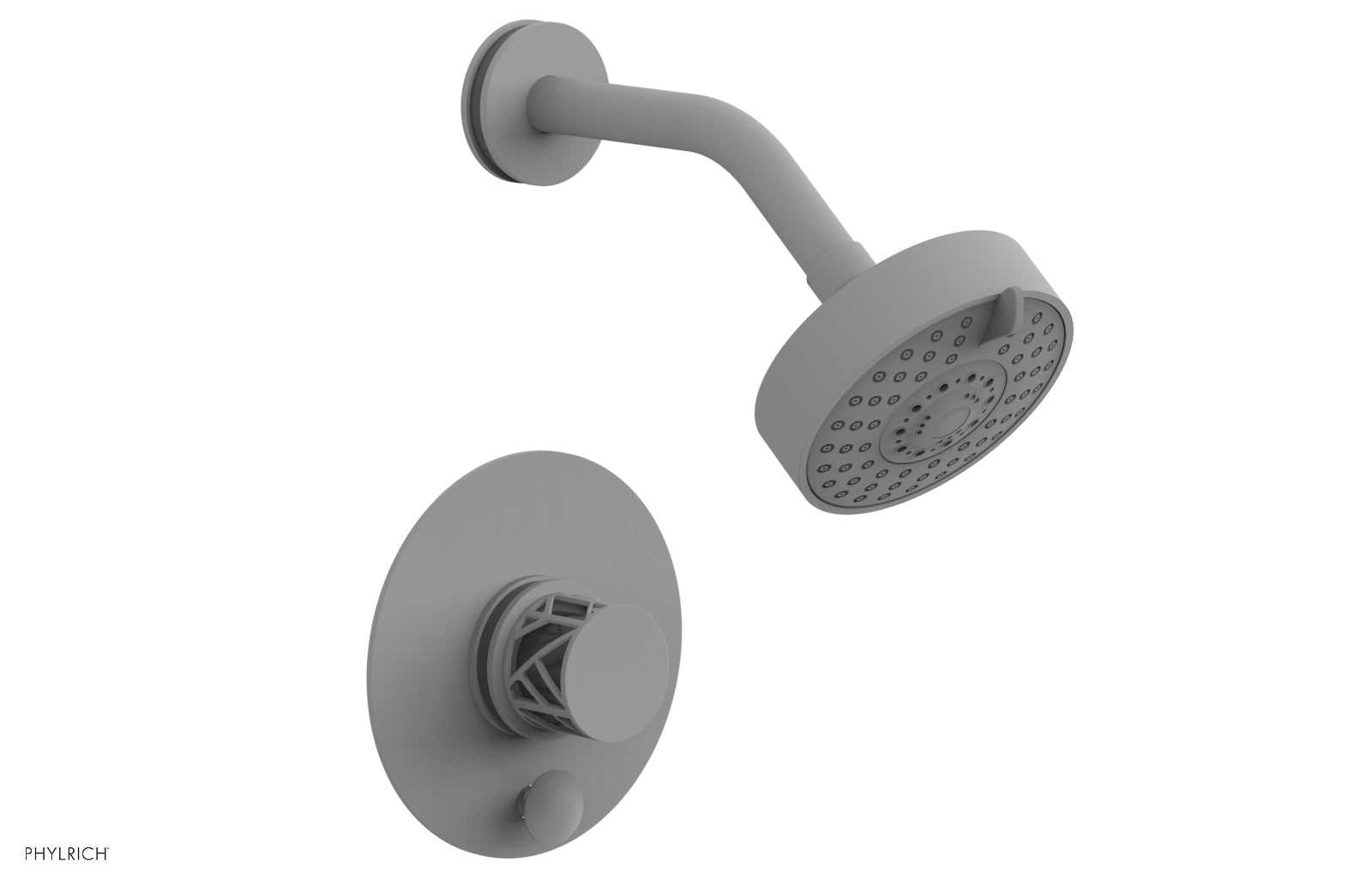 Phylrich JOLIE Pressure Balance Shower and Diverter Set (Less Spout), Round Handle with "Grey" Accents 4-677