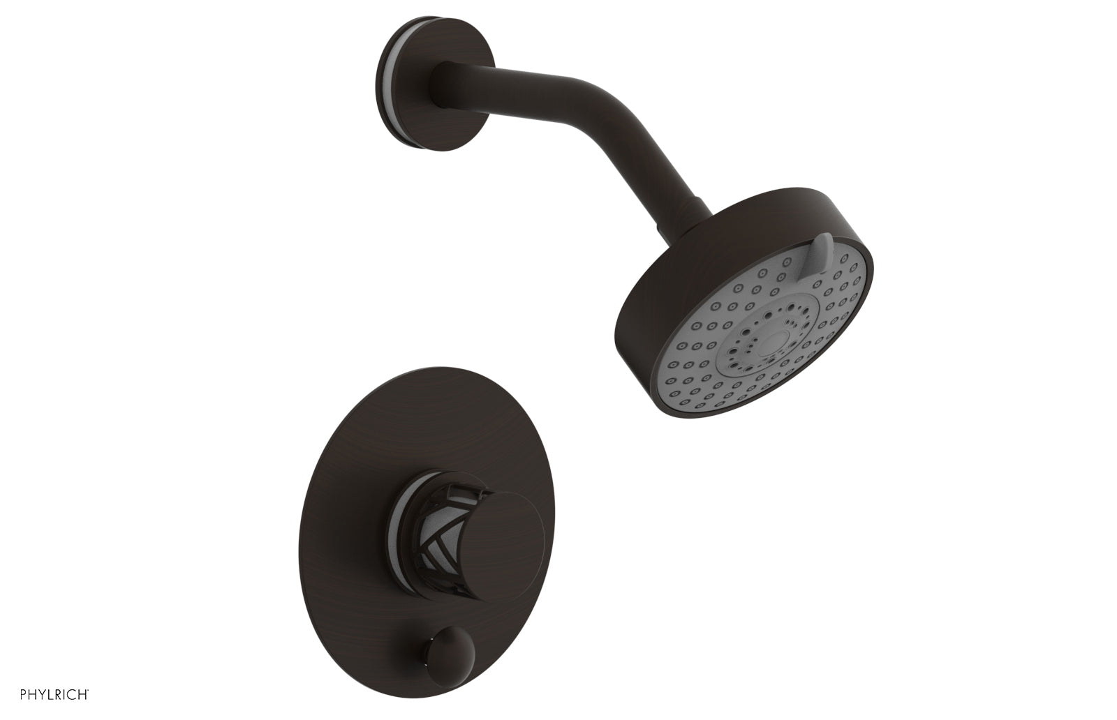 Phylrich JOLIE Pressure Balance Shower and Diverter Set (Less Spout), Round Handle with "White" Accents 4-677