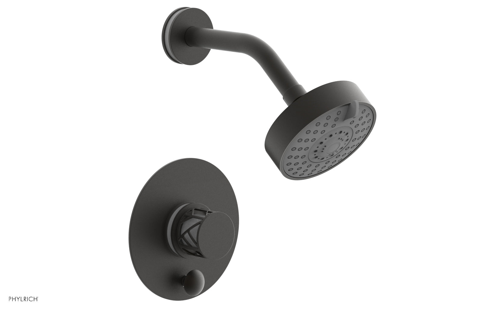 Phylrich JOLIE Pressure Balance Shower and Diverter Set (Less Spout), Round Handle with "White" Accents 4-677