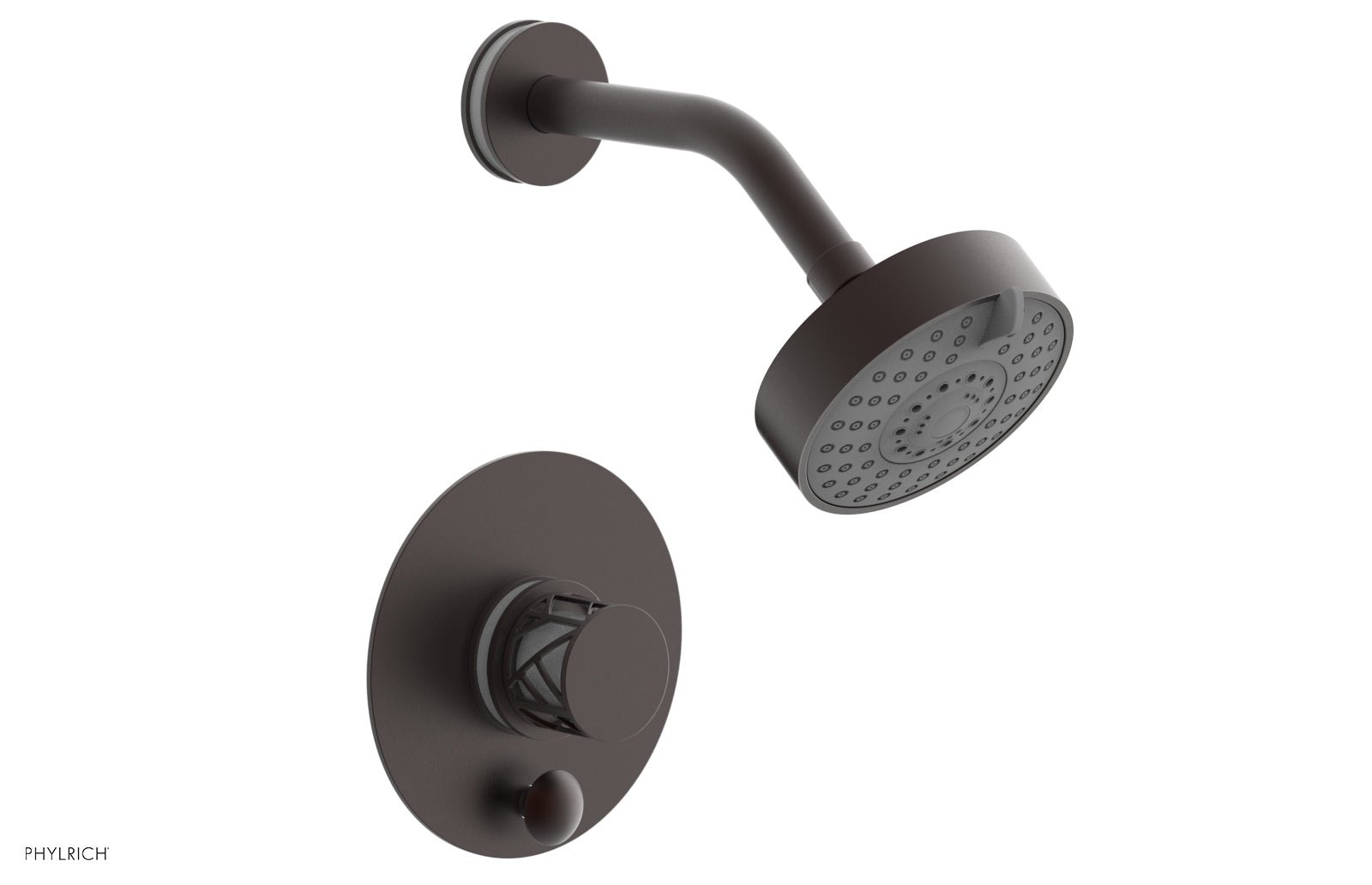 Phylrich JOLIE Pressure Balance Shower and Diverter Set (Less Spout), Round Handle with "White" Accents 4-677