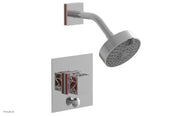 Phylrich JOLIE Pressure Balance Shower and Diverter Set (Less Spout), Square Handle with "Orange" Accents 4-678